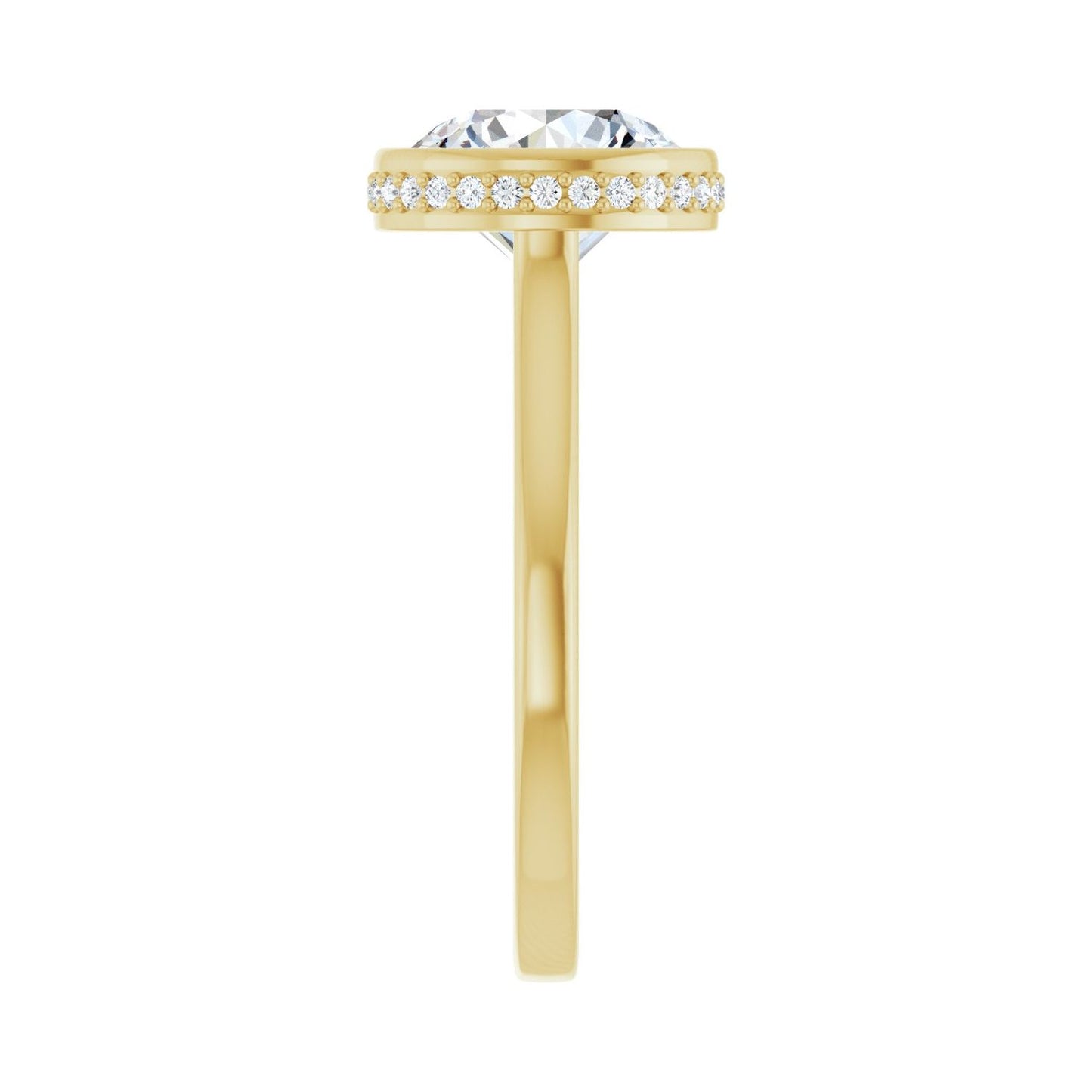 Round Hidden Halo-Style Engagement Ring | Metal Type=14K Yellow Gold | Center Stone Size=2.5 CT | Image 4