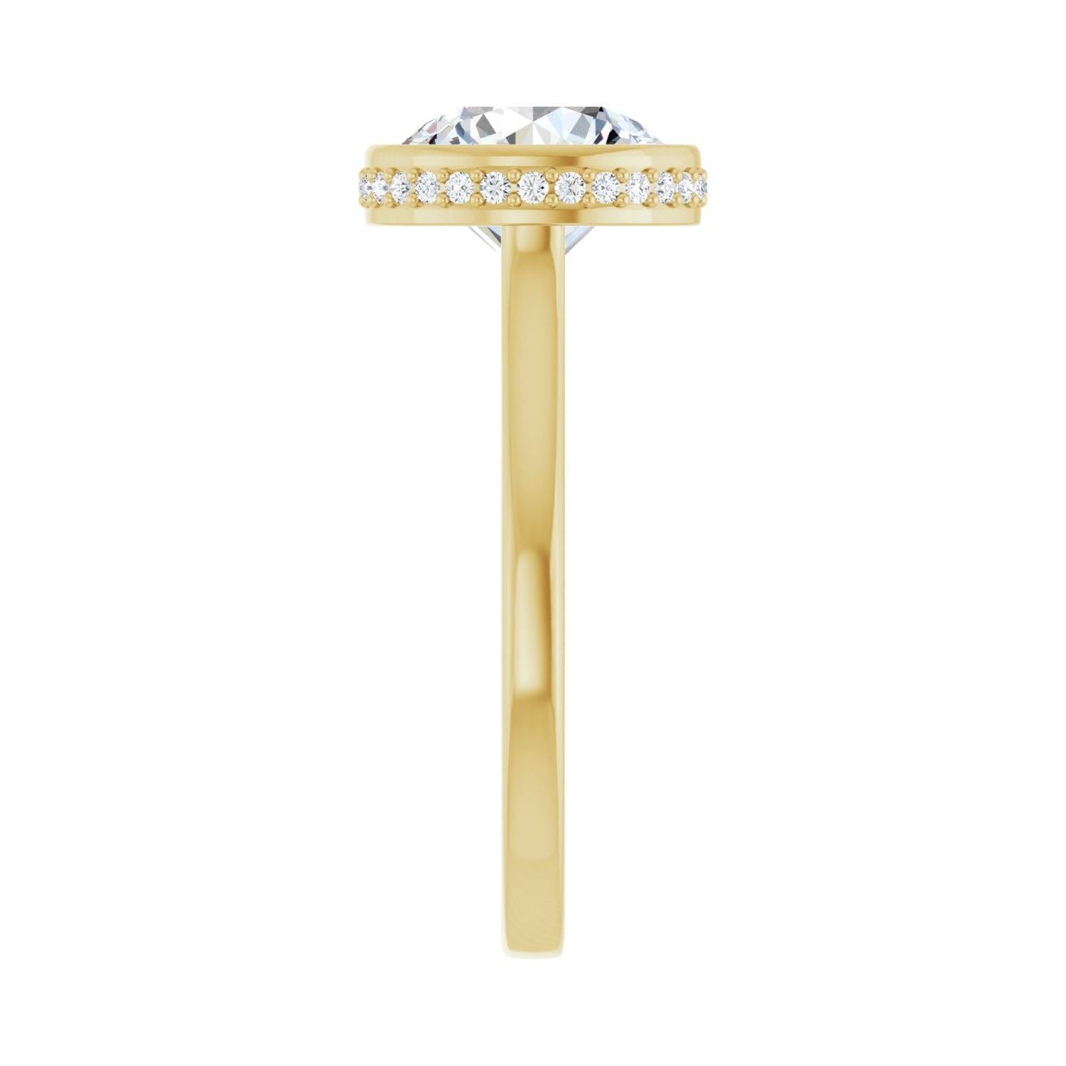 Round Hidden Halo-Style Engagement Ring | Metal Type=14K Yellow Gold | Center Stone Size=2.5 CT | Image 4