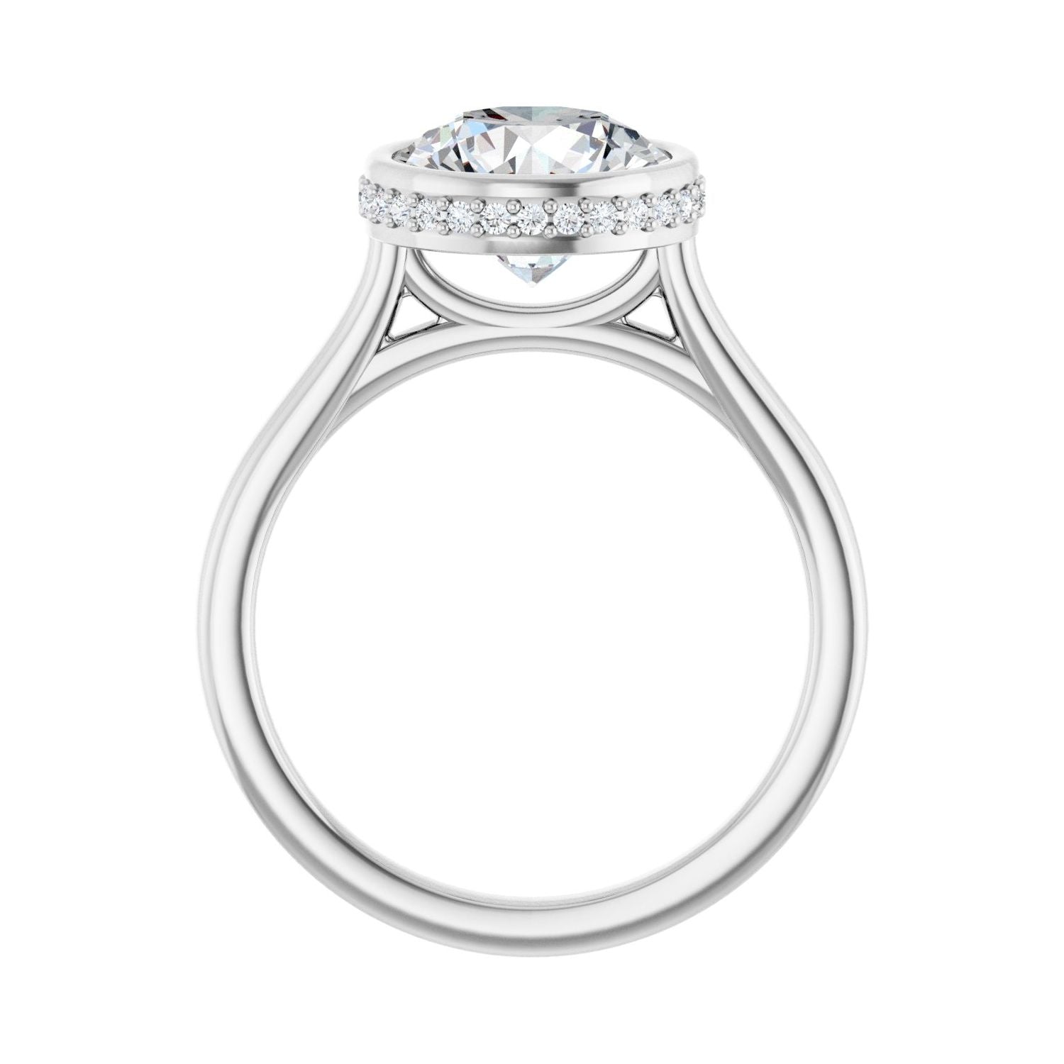 Round Hidden Halo-Style Engagement Ring | Metal Type=14K White Gold | Center Stone Size=2.5 CT | Image 2