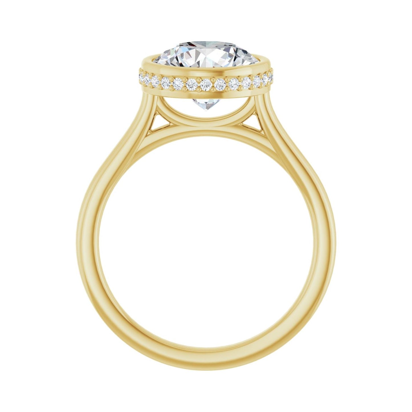 Round Hidden Halo-Style Engagement Ring | Metal Type=14K Yellow Gold | Center Stone Size=2.5 CT | Image 2