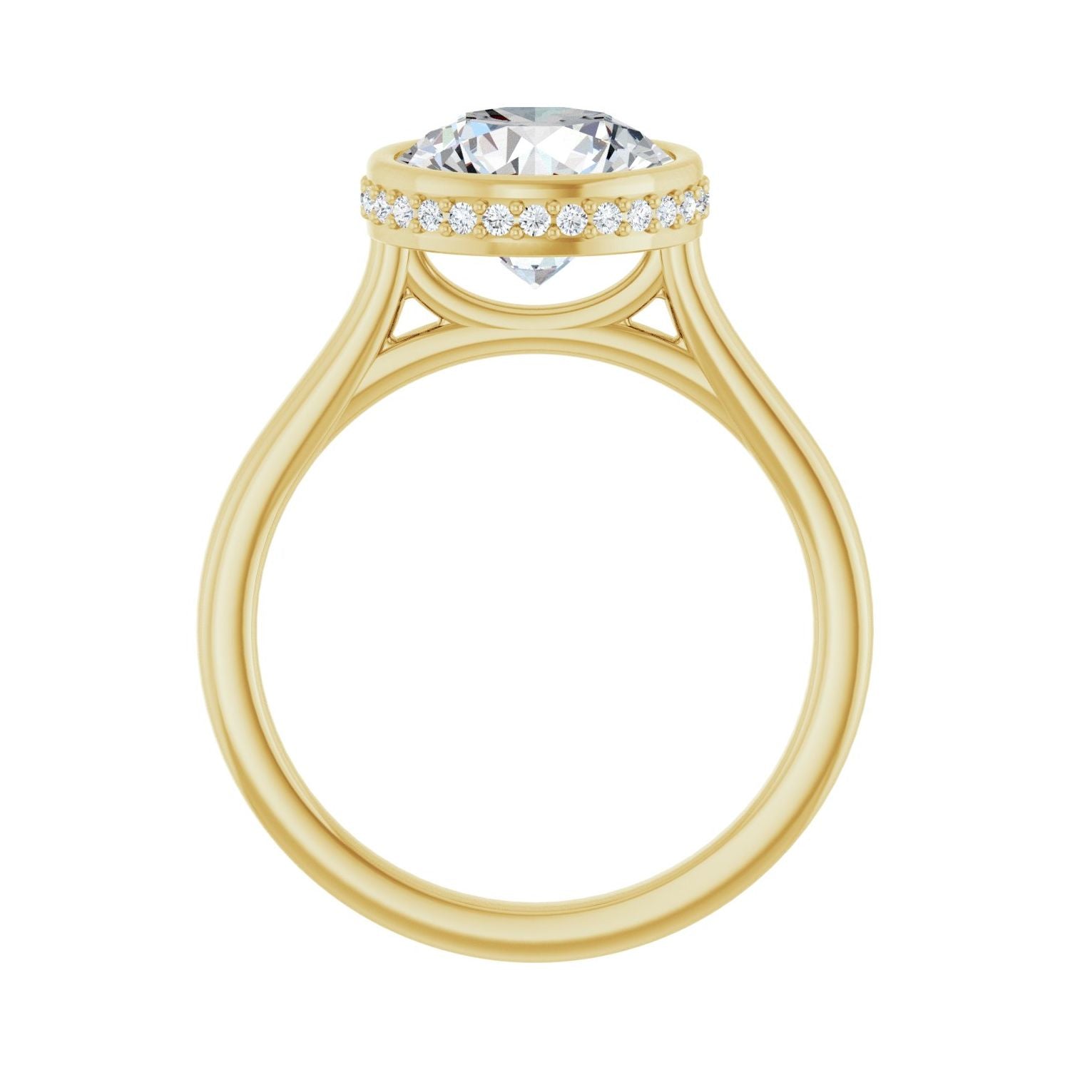 Round Hidden Halo-Style Engagement Ring | Metal Type=14K Yellow Gold | Center Stone Size=2.5 CT | Image 2