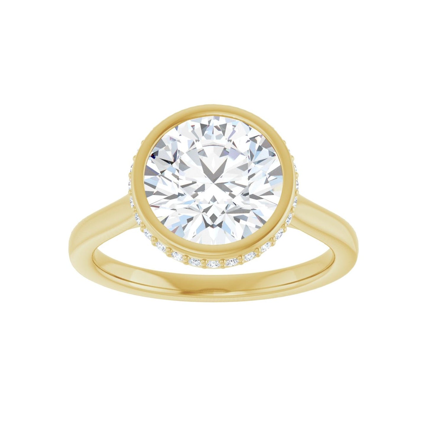 Round Hidden Halo-Style Engagement Ring | Metal Type=14K Yellow Gold | Center Stone Size=2.5 CT | Image 3