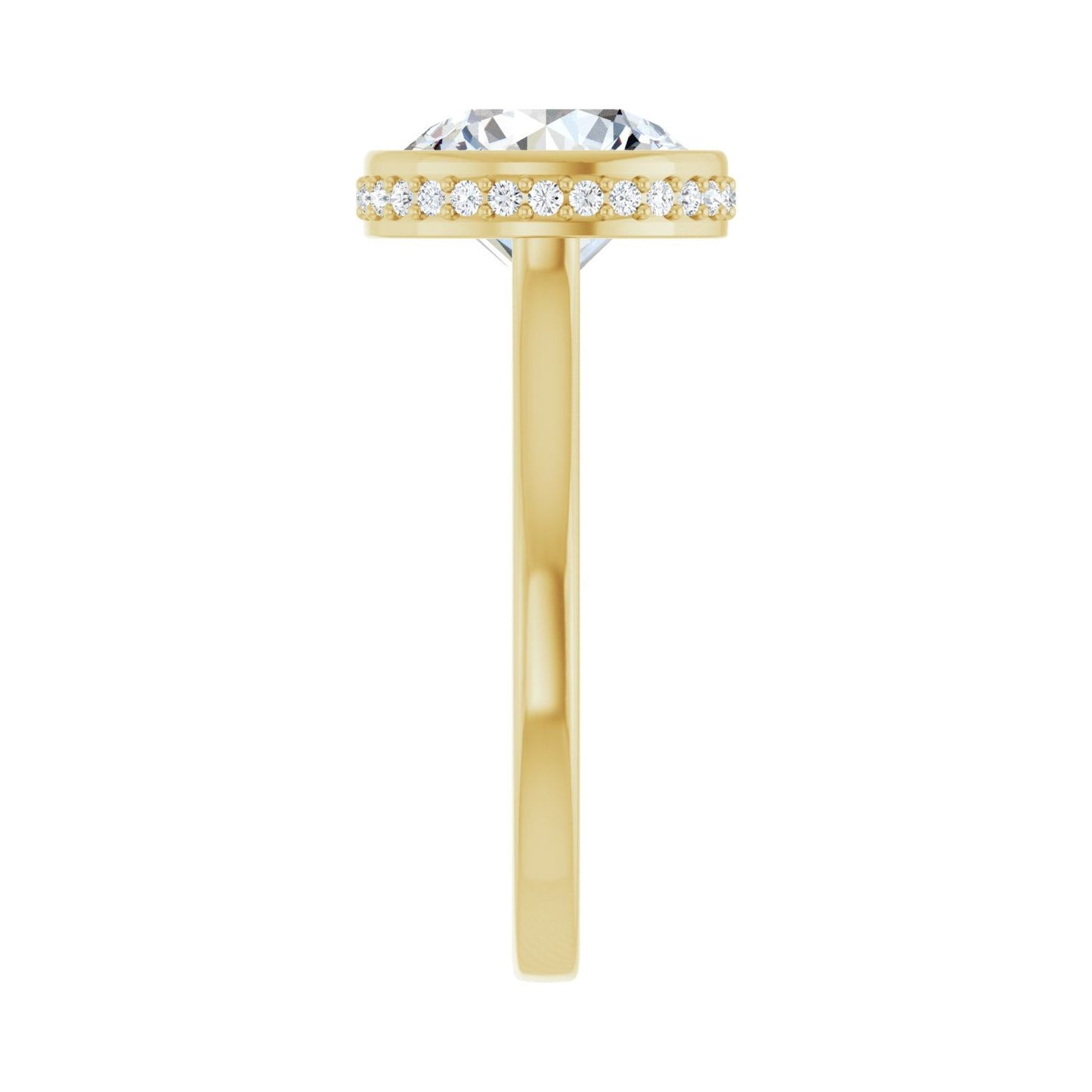 Round Hidden Halo-Style Engagement Ring | Metal Type=14K Yellow Gold | Center Stone Size=3 CT | Image 4