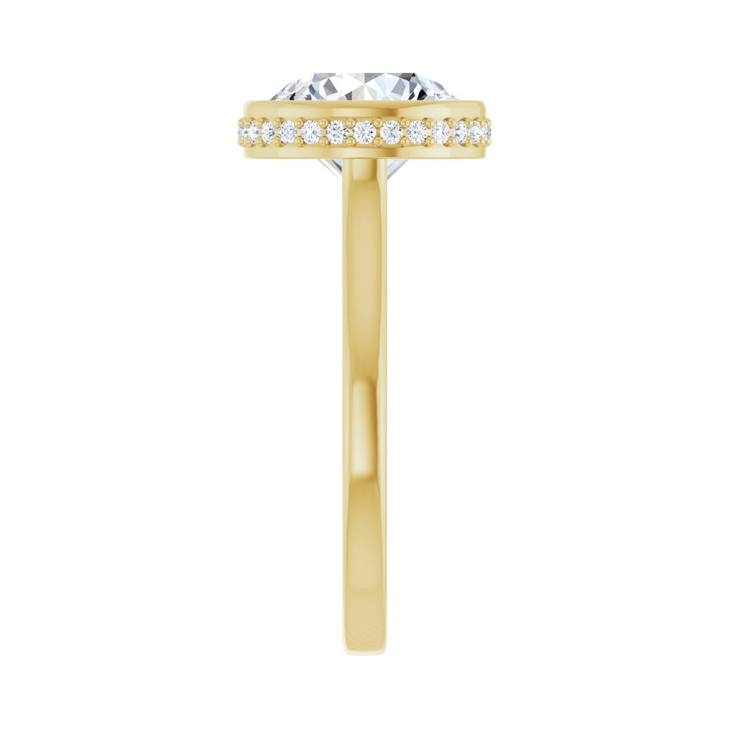 Round Hidden Halo-Style Engagement Ring | Metal Type=14K Yellow Gold | Center Stone Size=3 CT | Image 4