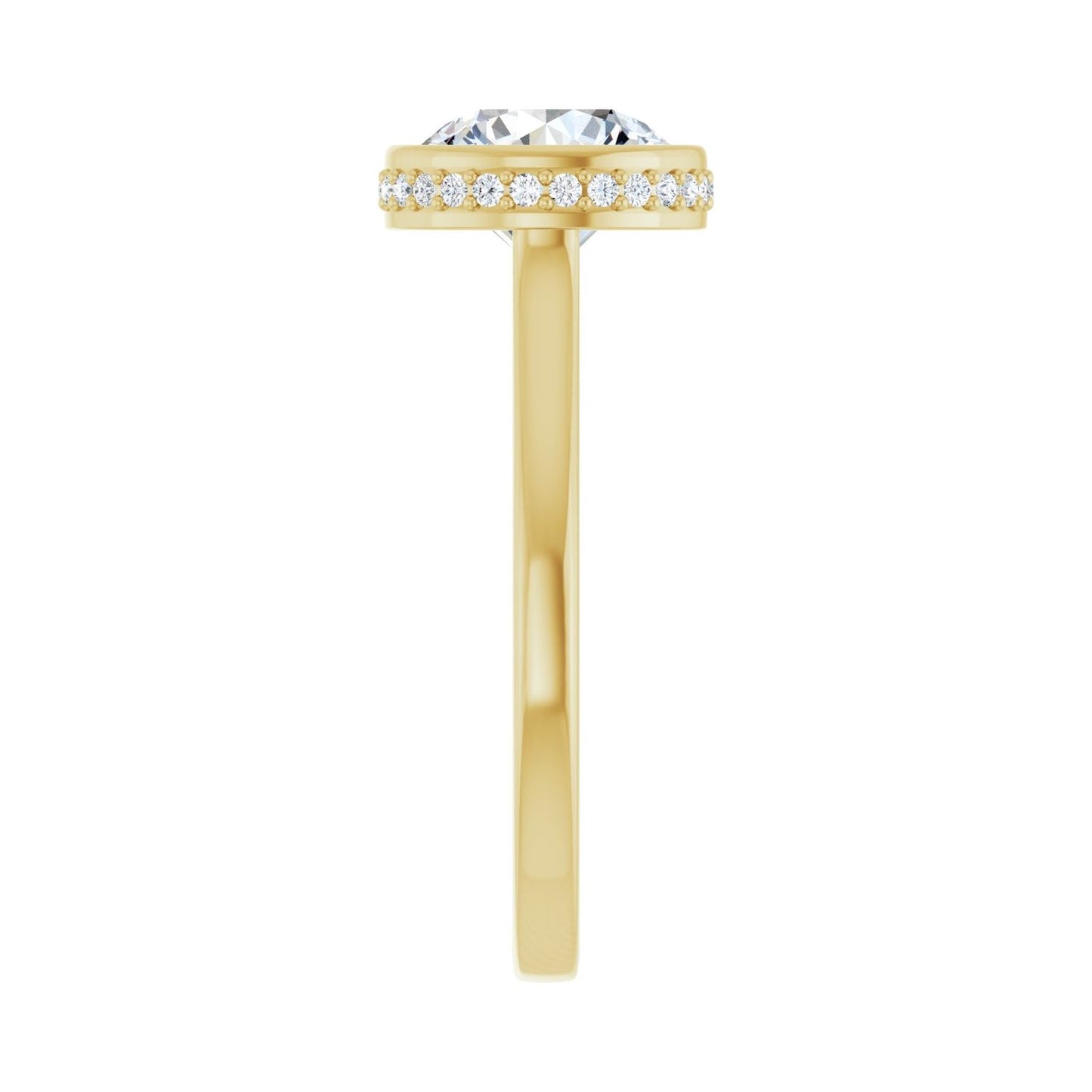 Round Hidden Halo-Style Engagement Ring | Metal Type=14K Yellow Gold | Center Stone Size=2 CT | Image 4