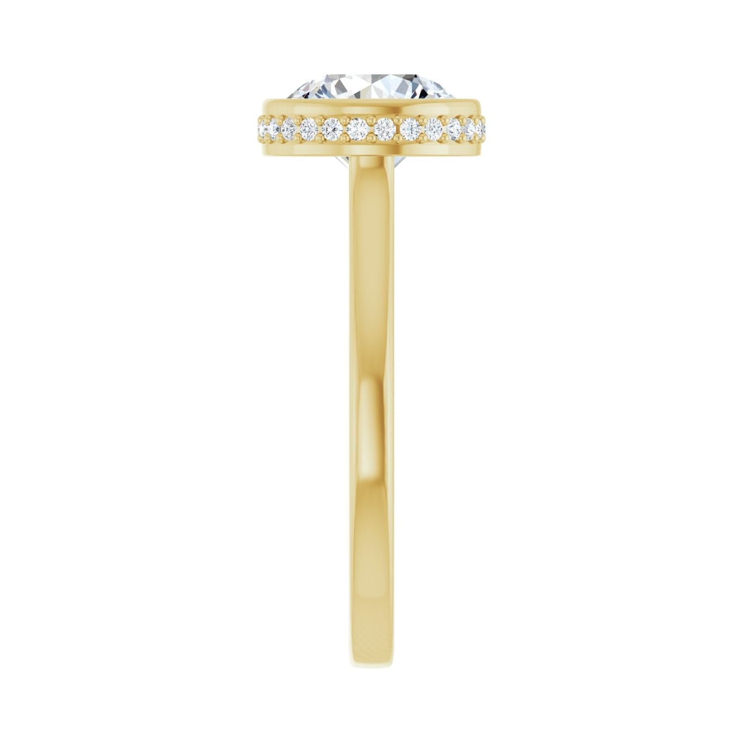 Round Hidden Halo-Style Engagement Ring | Metal Type=14K Yellow Gold | Center Stone Size=2 CT | Image 4