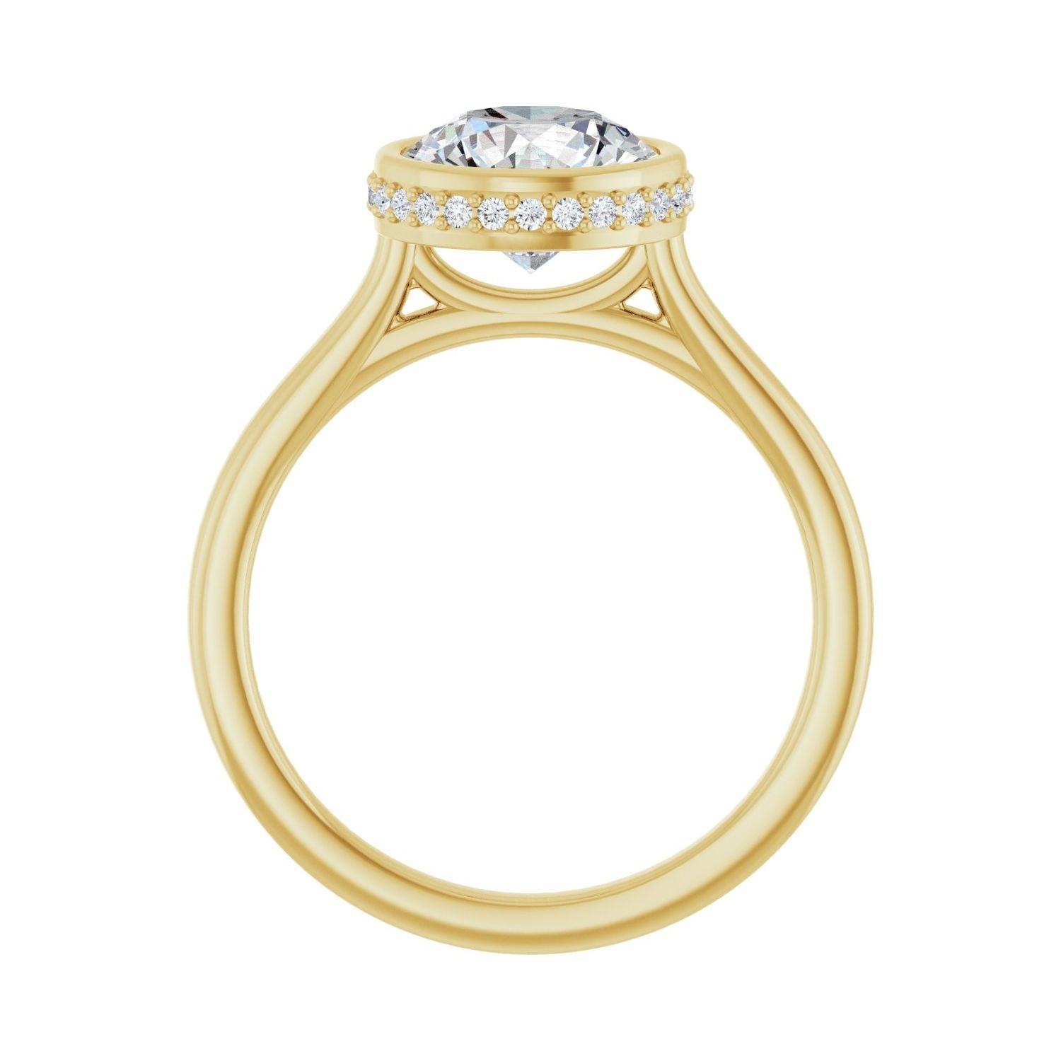 Round Hidden Halo-Style Engagement Ring | Metal Type=14K Yellow Gold | Center Stone Size=2 CT | Image 2