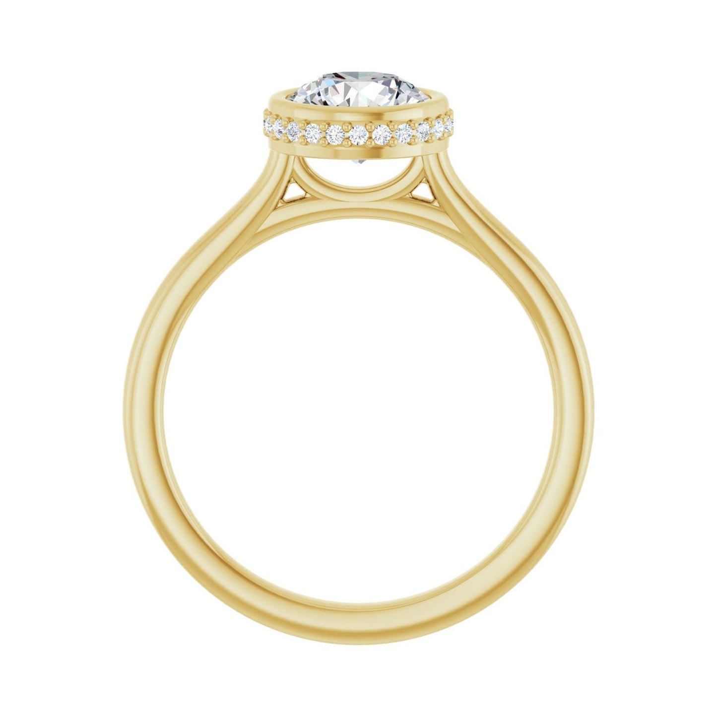 Round Hidden Halo-Style Engagement Ring | Metal Type=14K Yellow Gold | Center Stone Size=1 CT | Image 2