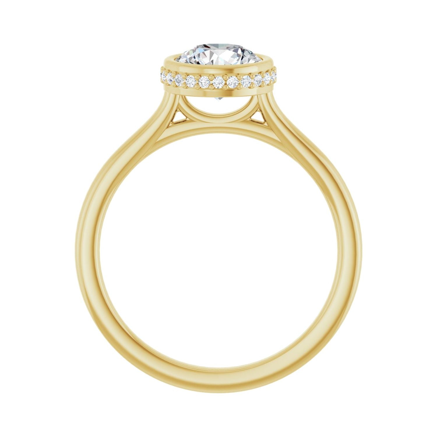 Round Hidden Halo-Style Engagement Ring | Metal Type=14K Yellow Gold | Center Stone Size=1 CT | Image 2