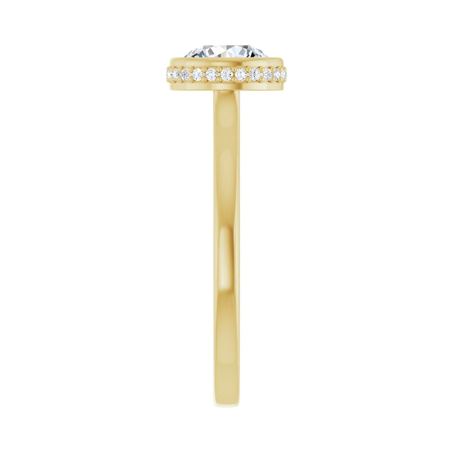 Round Hidden Halo-Style Engagement Ring | Metal Type=14K Yellow Gold | Center Stone Size=1 CT | Image 4
