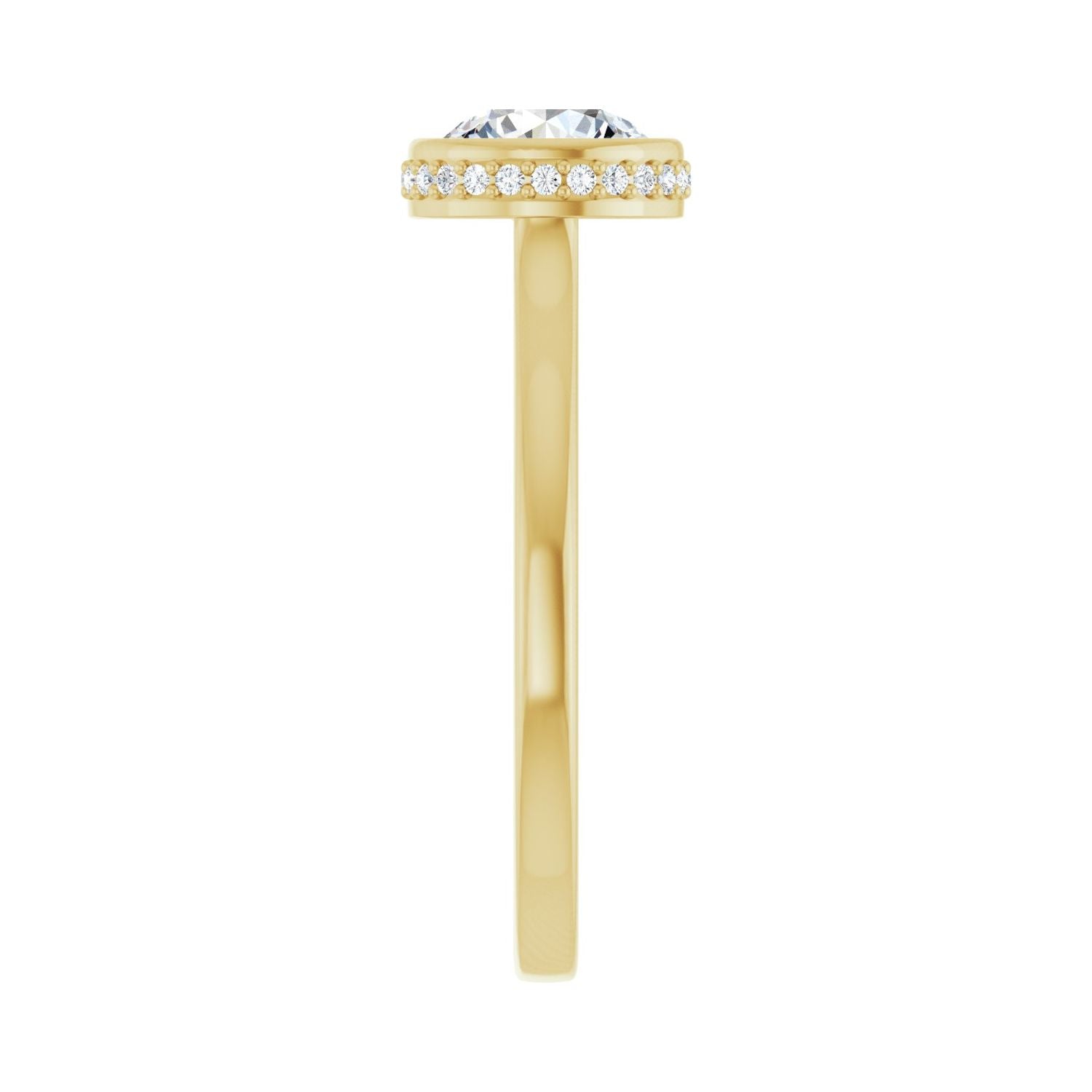 Round Hidden Halo-Style Engagement Ring | Metal Type=14K Yellow Gold | Center Stone Size=1 CT | Image 4