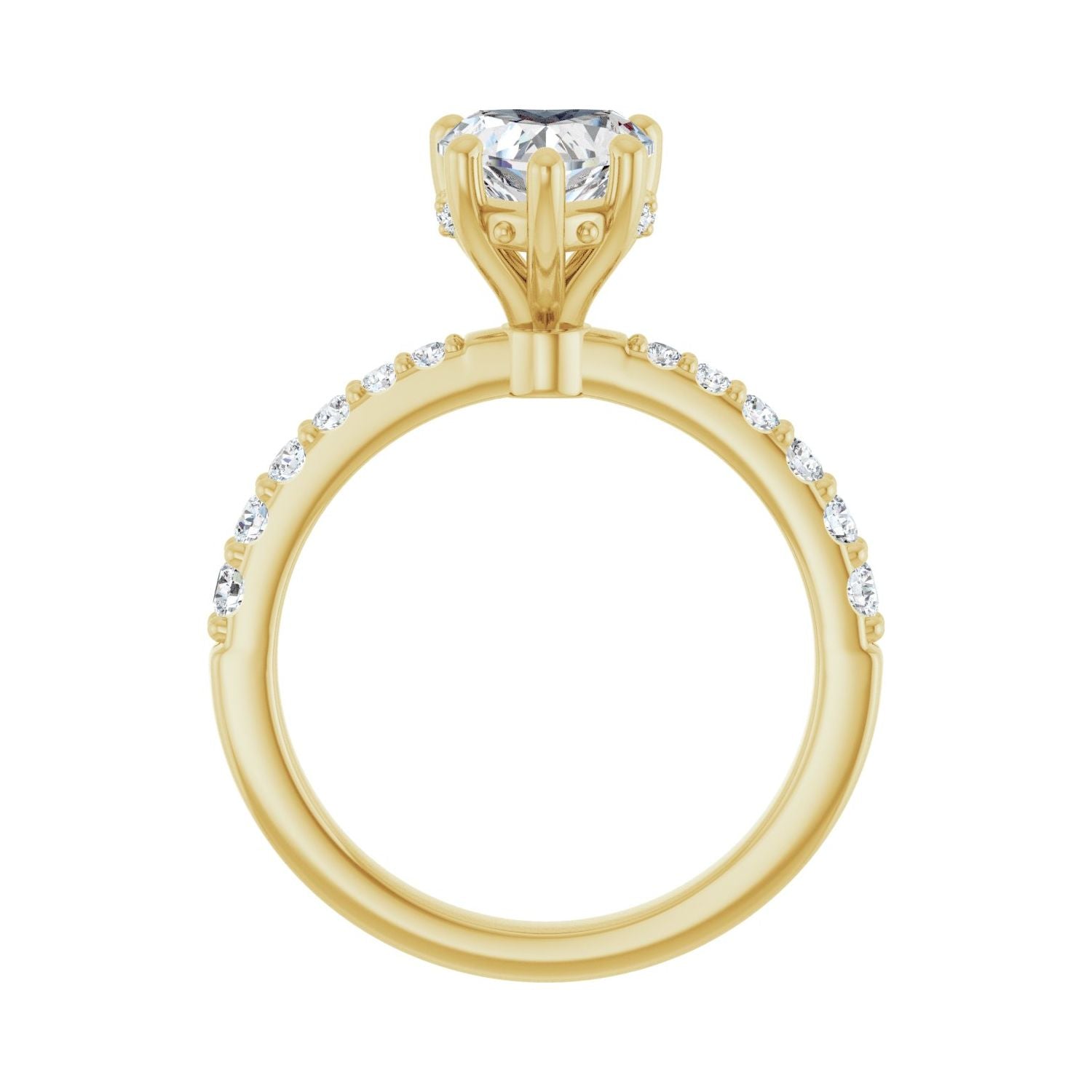 Heart Hidden Halo-Style Engagement Ring | Metal Type=14K Yellow Gold | Center Stone Size=1 CT | Image 2