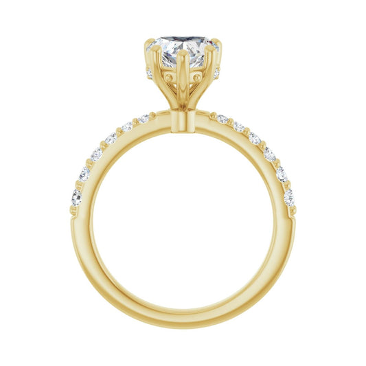 Heart Hidden Halo-Style Engagement Ring | Metal Type=14K Yellow Gold | Center Stone Size=1 CT | Image 2