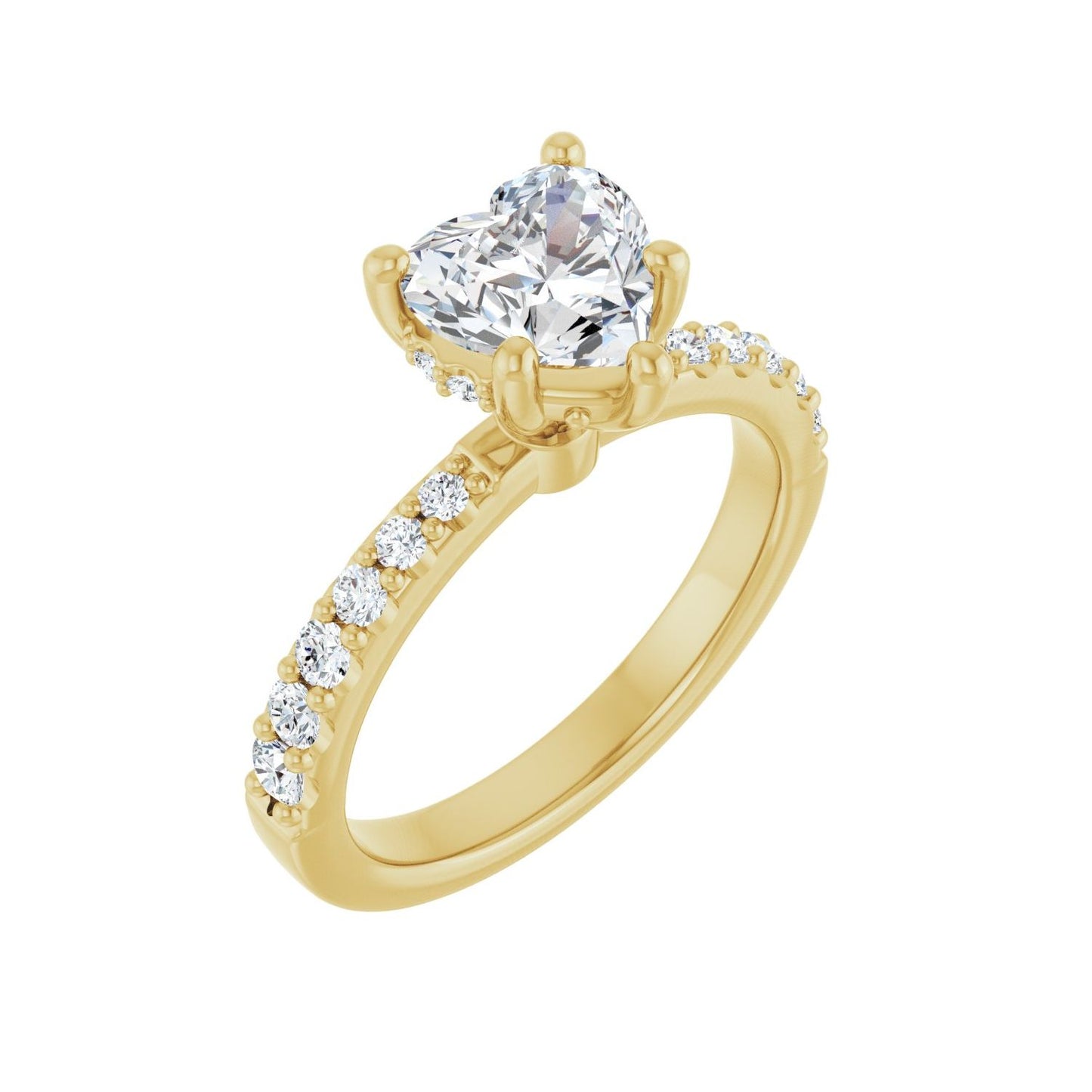 Heart Hidden Halo-Style Engagement Ring | Metal Type=14K Yellow Gold | Center Stone Size=1 CT | Image 1