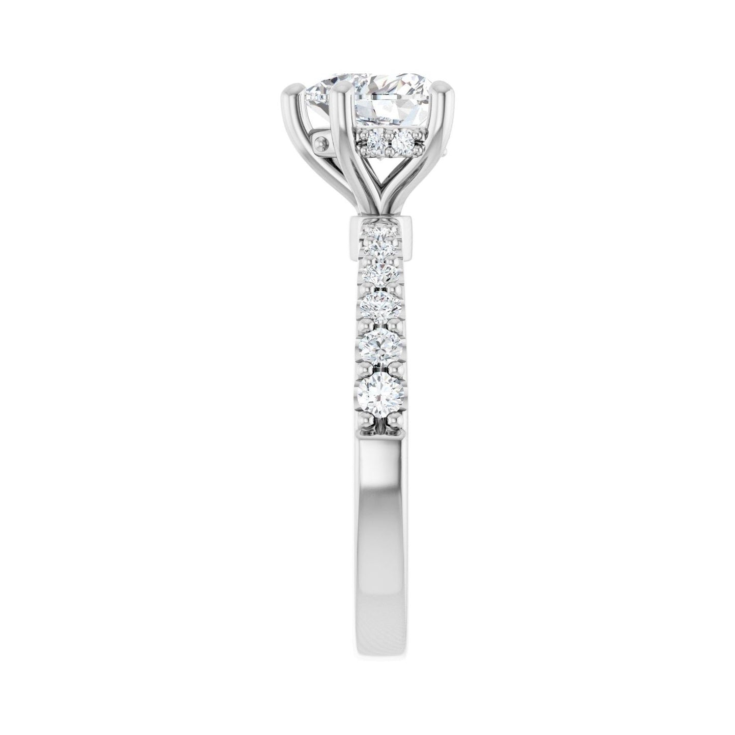 Heart Hidden Halo-Style Engagement Ring | Metal Type=14K White Gold | Center Stone Size=1 CT | Image 4