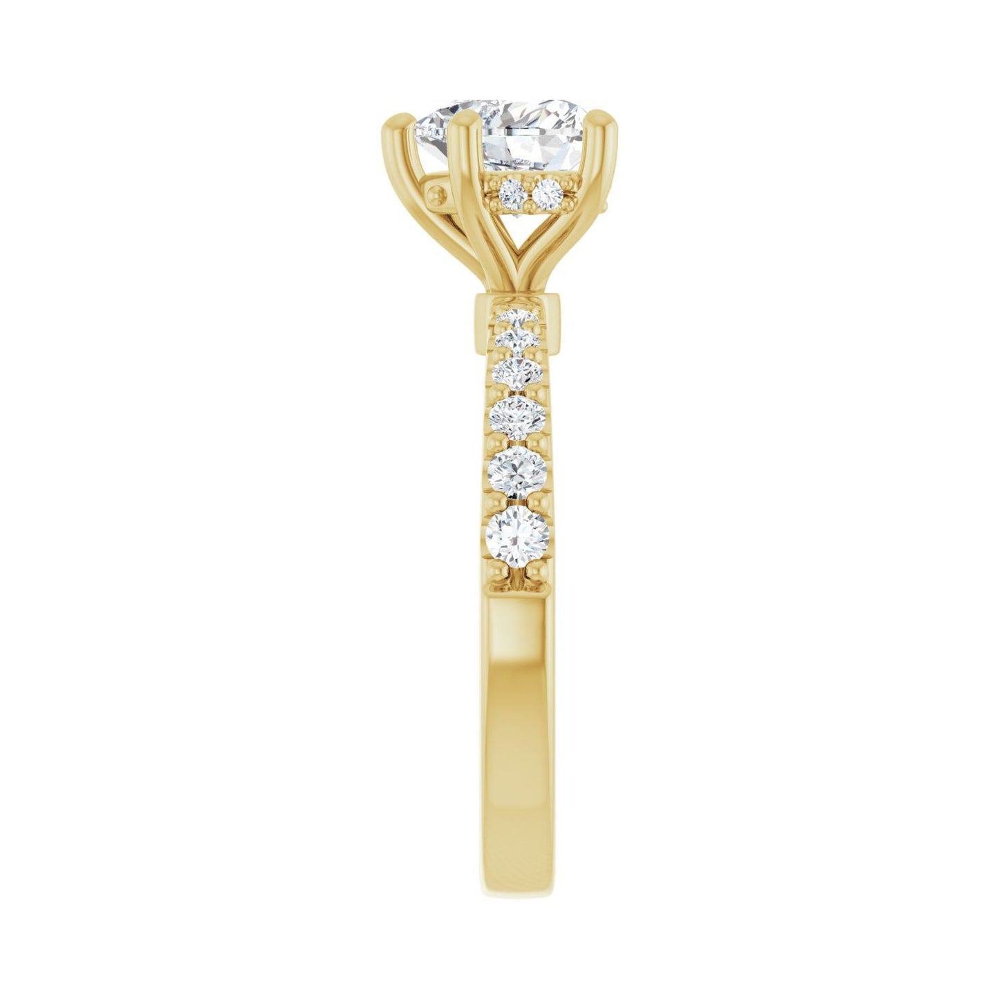 Heart Hidden Halo-Style Engagement Ring | Metal Type=14K Yellow Gold | Center Stone Size=1 CT | Image 4