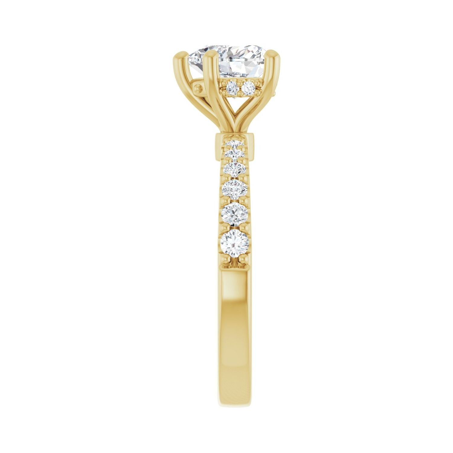 Heart Hidden Halo-Style Engagement Ring | Metal Type=14K Yellow Gold | Center Stone Size=1 CT | Image 4