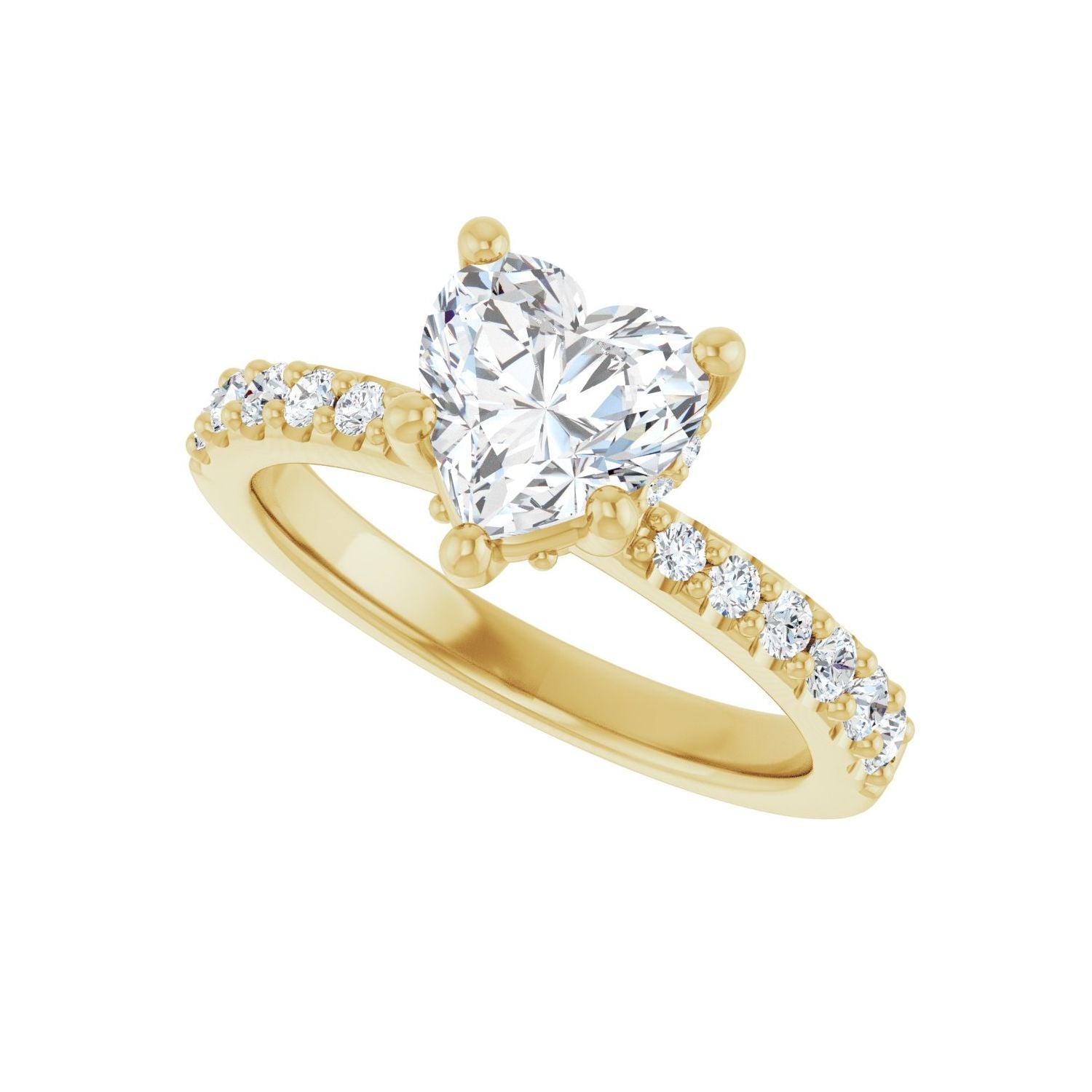 Heart Hidden Halo-Style Engagement Ring | Metal Type=14K Yellow Gold | Center Stone Size=1 CT | Image 5