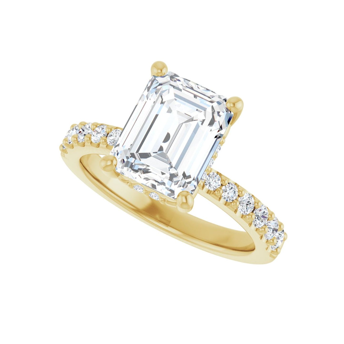 Emerald Hidden Halo-Style Engagement Ring | Metal Type=14K Yellow Gold | Center Stone Size=2.5 CT | Image 5