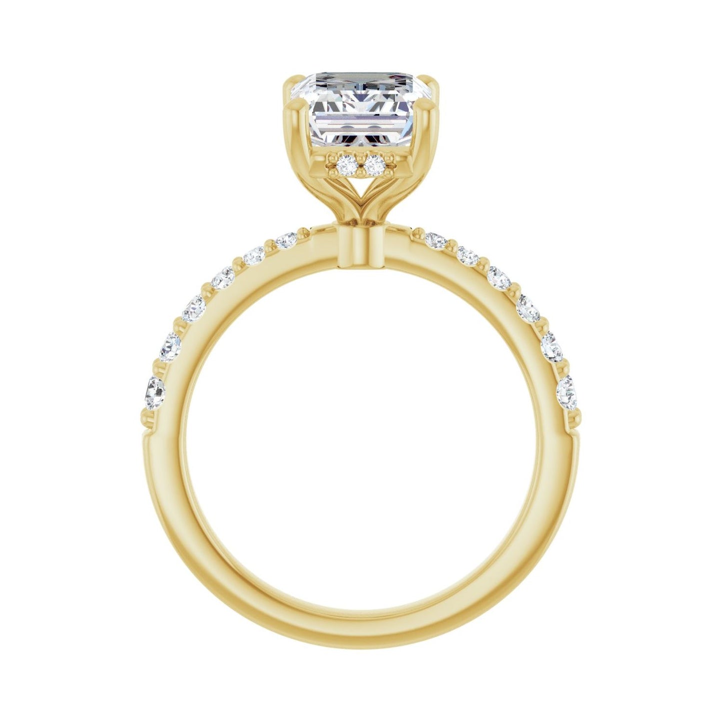 Emerald Hidden Halo-Style Engagement Ring | Metal Type=14K Yellow Gold | Center Stone Size=2.5 CT | Image 2