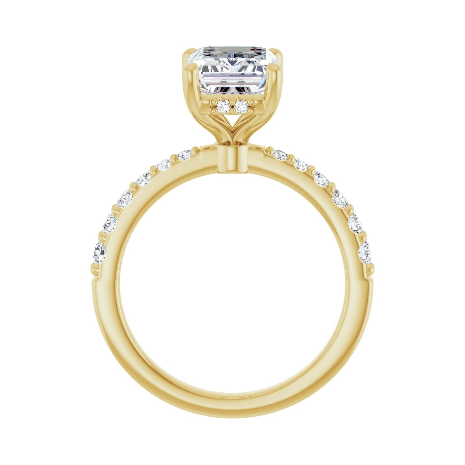 Emerald Hidden Halo-Style Engagement Ring | Metal Type=14K Yellow Gold | Center Stone Size=2.5 CT | Image 2