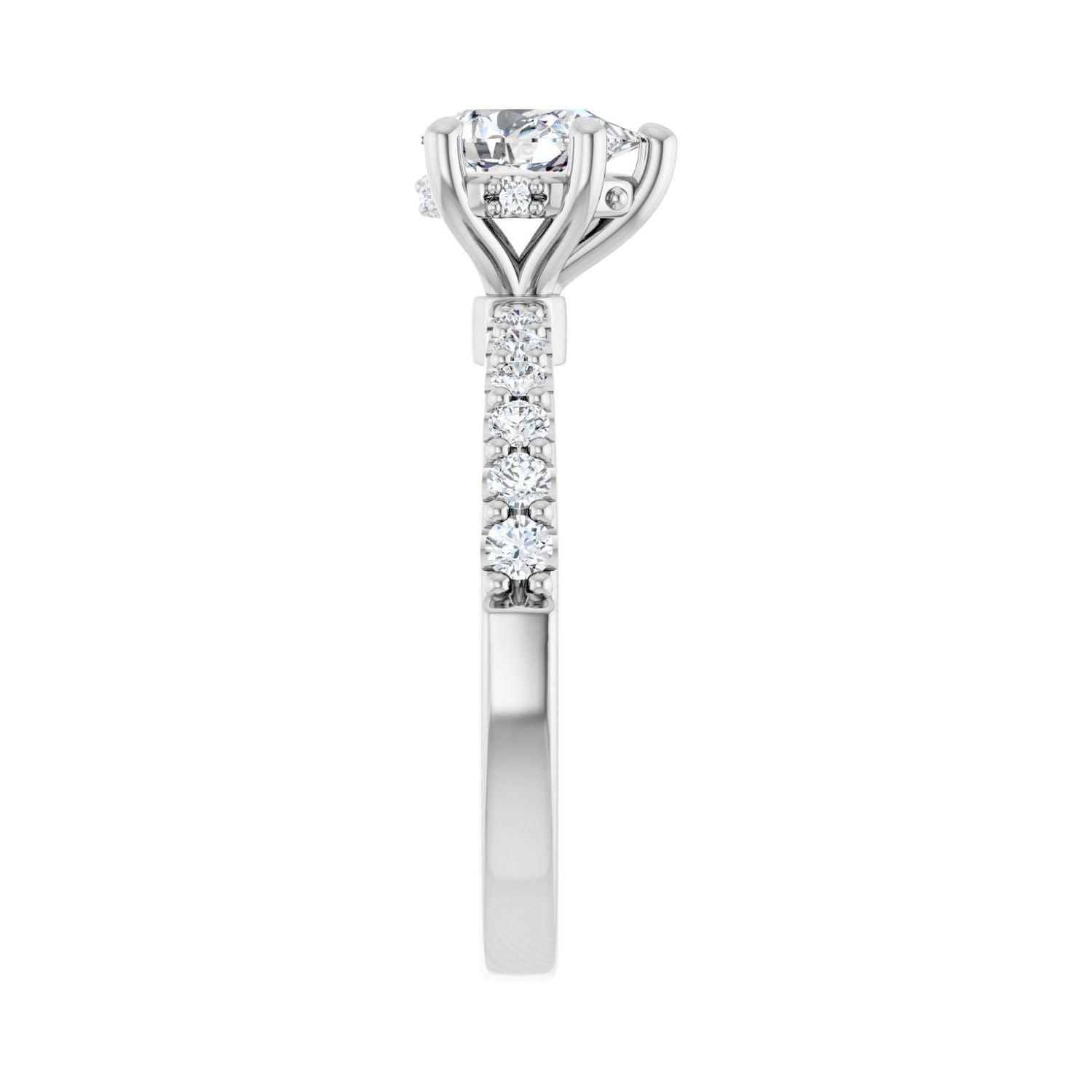 Pear Hidden Halo-Style Engagement Ring | Metal Type=14K White Gold | Center Stone Size=1 CT | Image 4