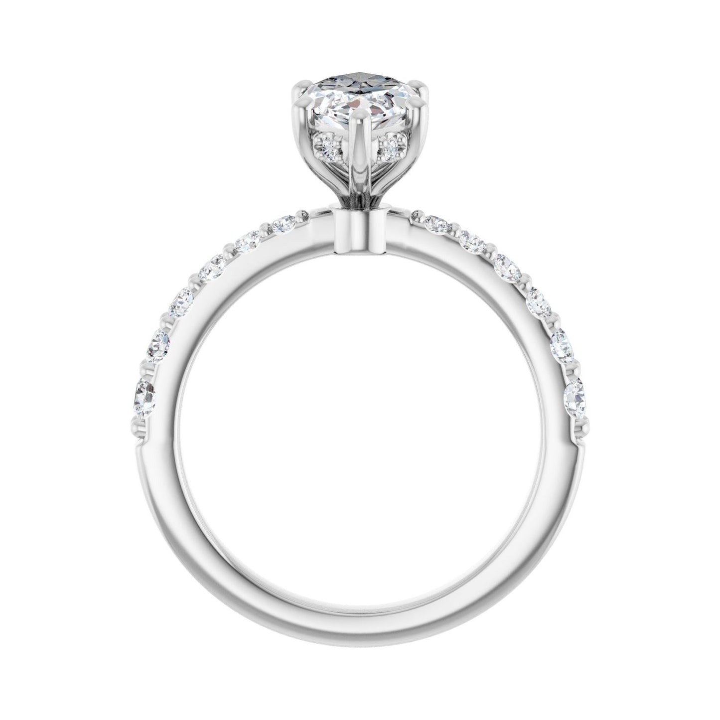 Marquise Hidden Halo-Style Engagement Ring | Metal Type=14K White Gold | Center Stone Size=1.5 CT | Image 2