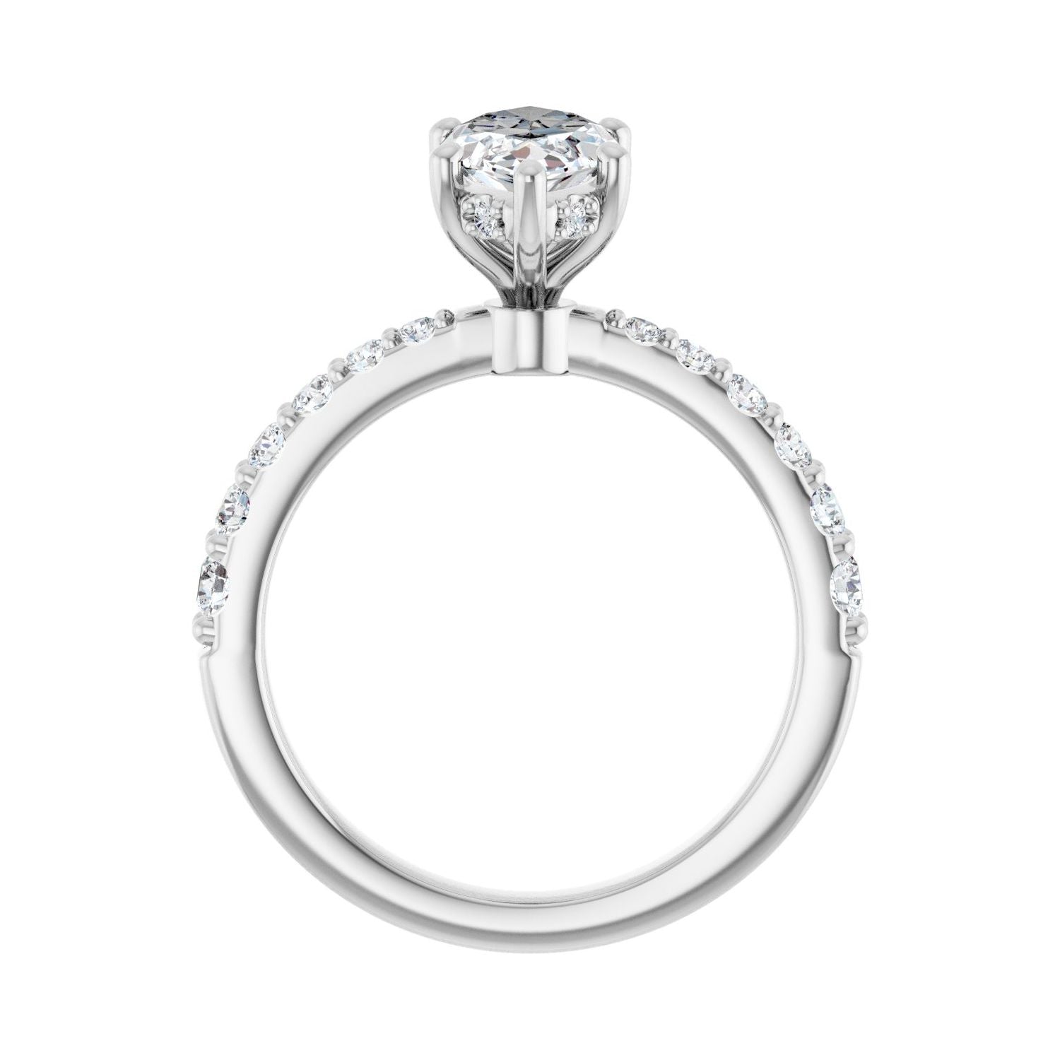 Marquise Hidden Halo-Style Engagement Ring | Metal Type=14K White Gold | Center Stone Size=1.5 CT | Image 2