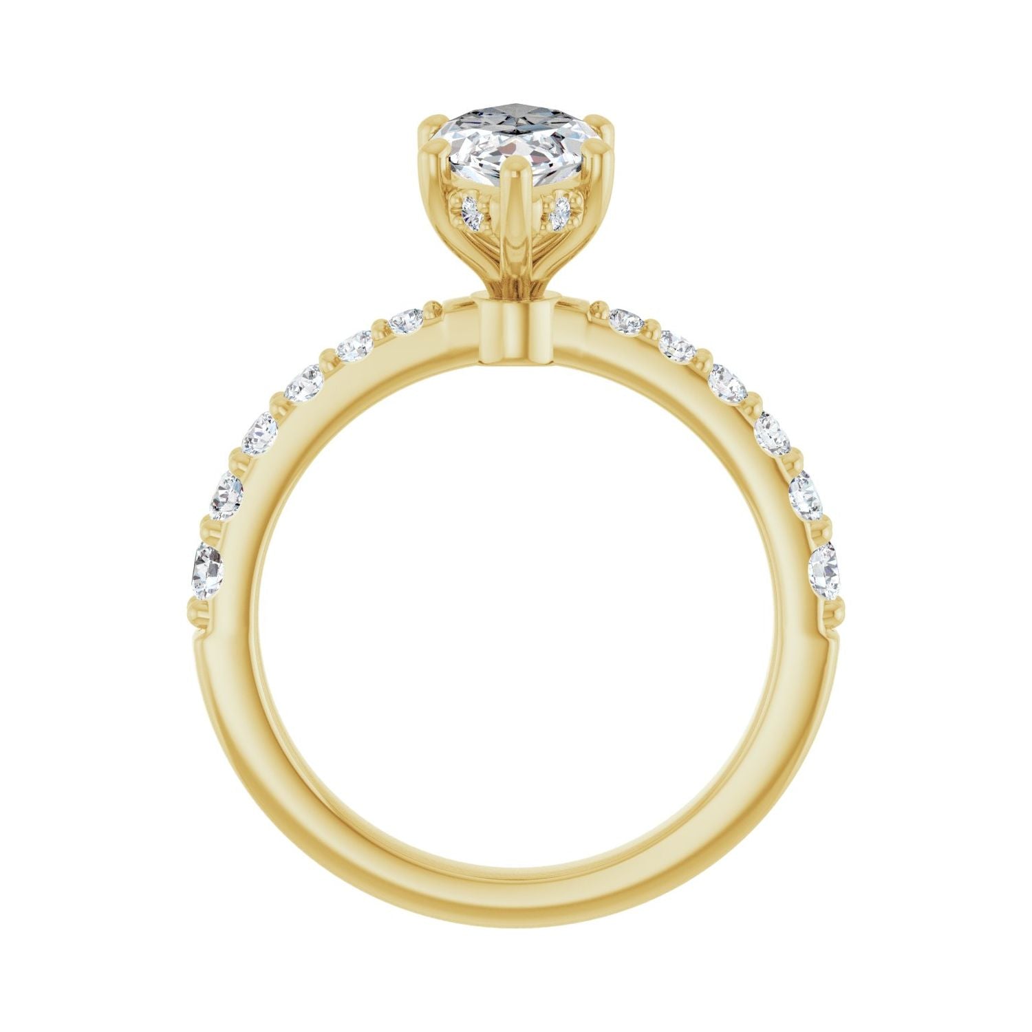 Marquise Hidden Halo-Style Engagement Ring | Metal Type=14K Yellow Gold | Center Stone Size=1.5 CT | Image 2