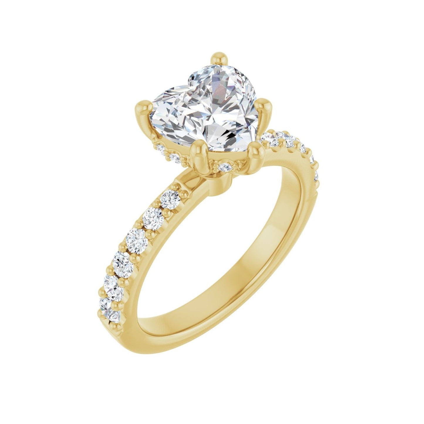 Heart Hidden Halo-Style Engagement Ring | Metal Type=14K Yellow Gold | Center Stone Size=1.5 CT | Image 1
