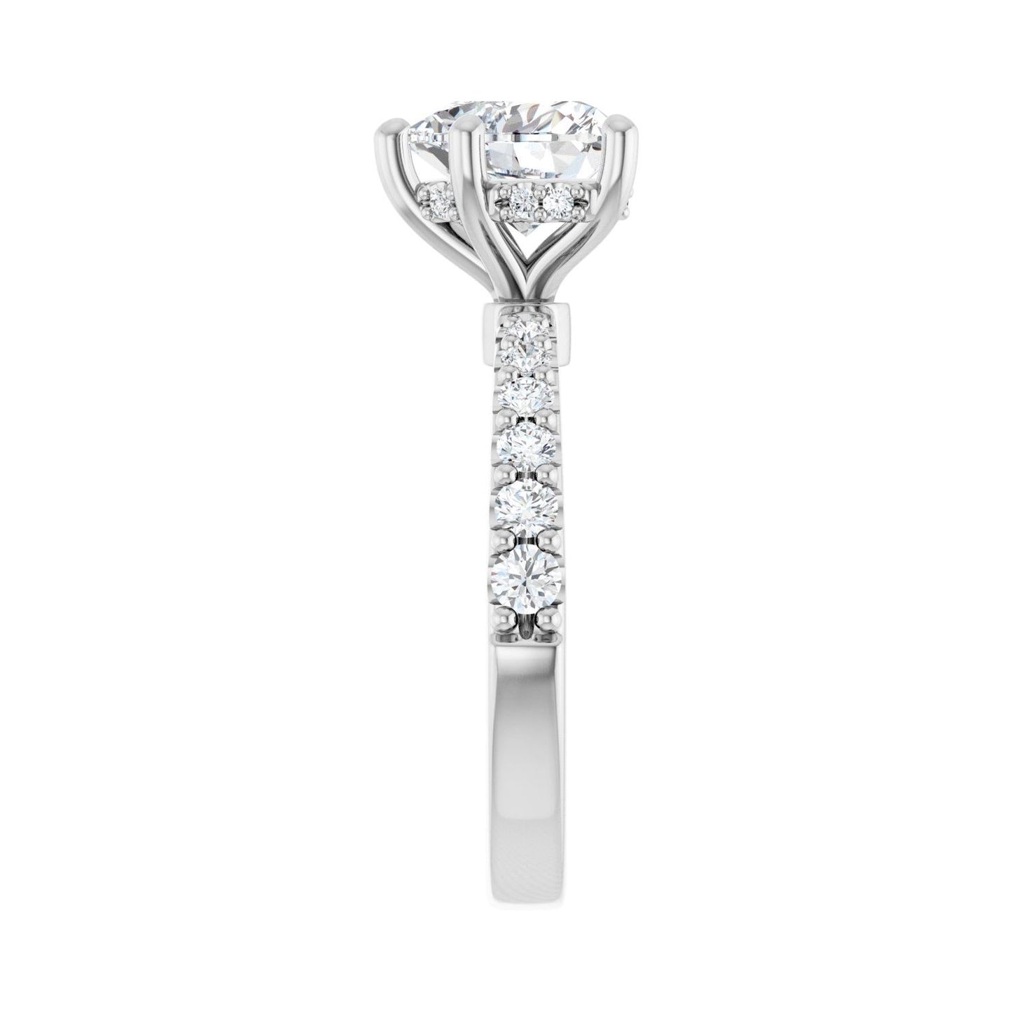 Heart Hidden Halo-Style Engagement Ring | Metal Type=14K White Gold | Center Stone Size=1.5 CT | Image 4