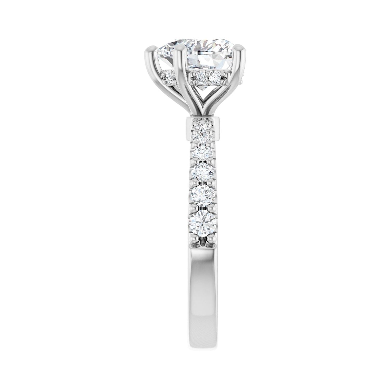 Heart Hidden Halo-Style Engagement Ring | Metal Type=14K White Gold | Center Stone Size=1.5 CT | Image 4