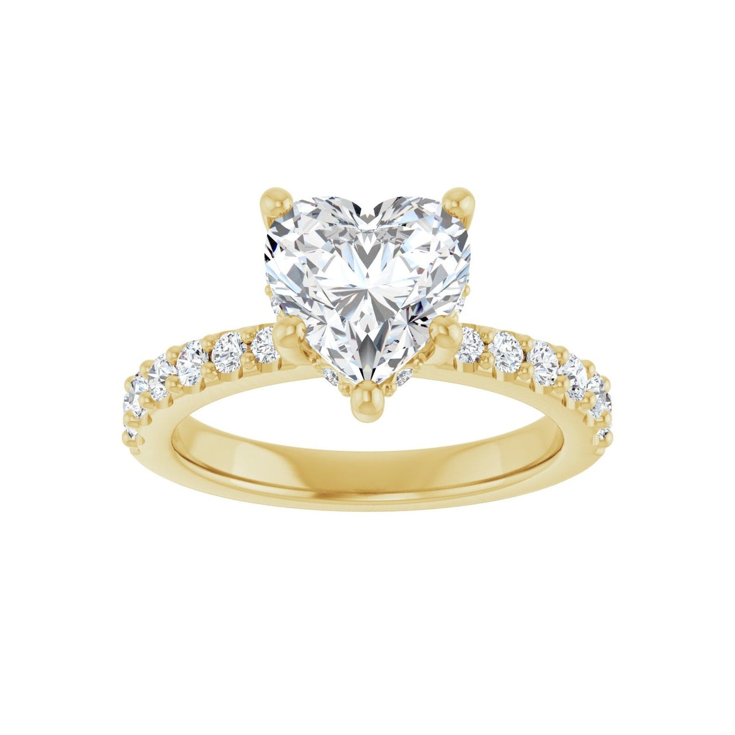 Heart Hidden Halo-Style Engagement Ring | Metal Type=14K Yellow Gold | Center Stone Size=1.5 CT | Image 3