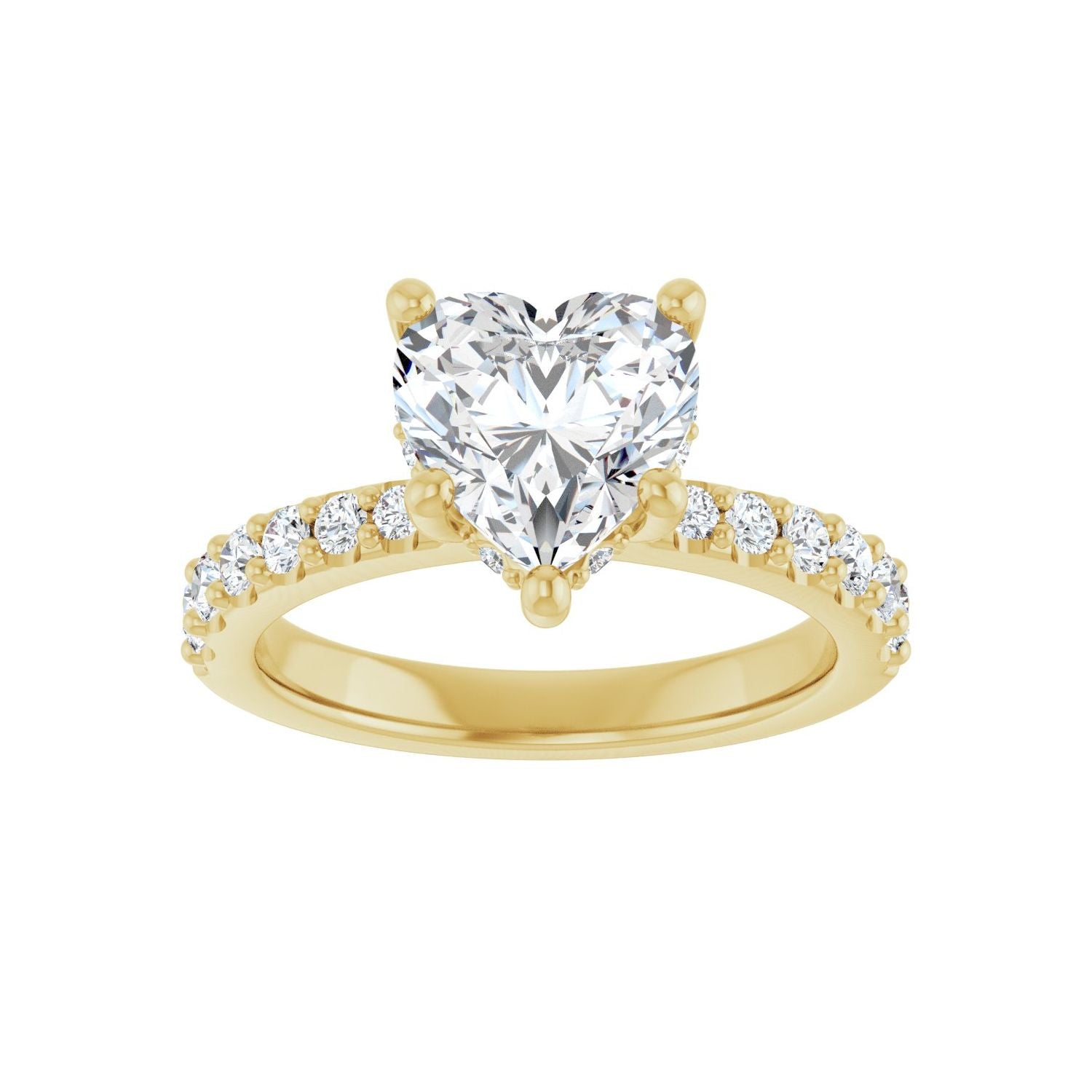 Heart Hidden Halo-Style Engagement Ring | Metal Type=14K Yellow Gold | Center Stone Size=1.5 CT | Image 3