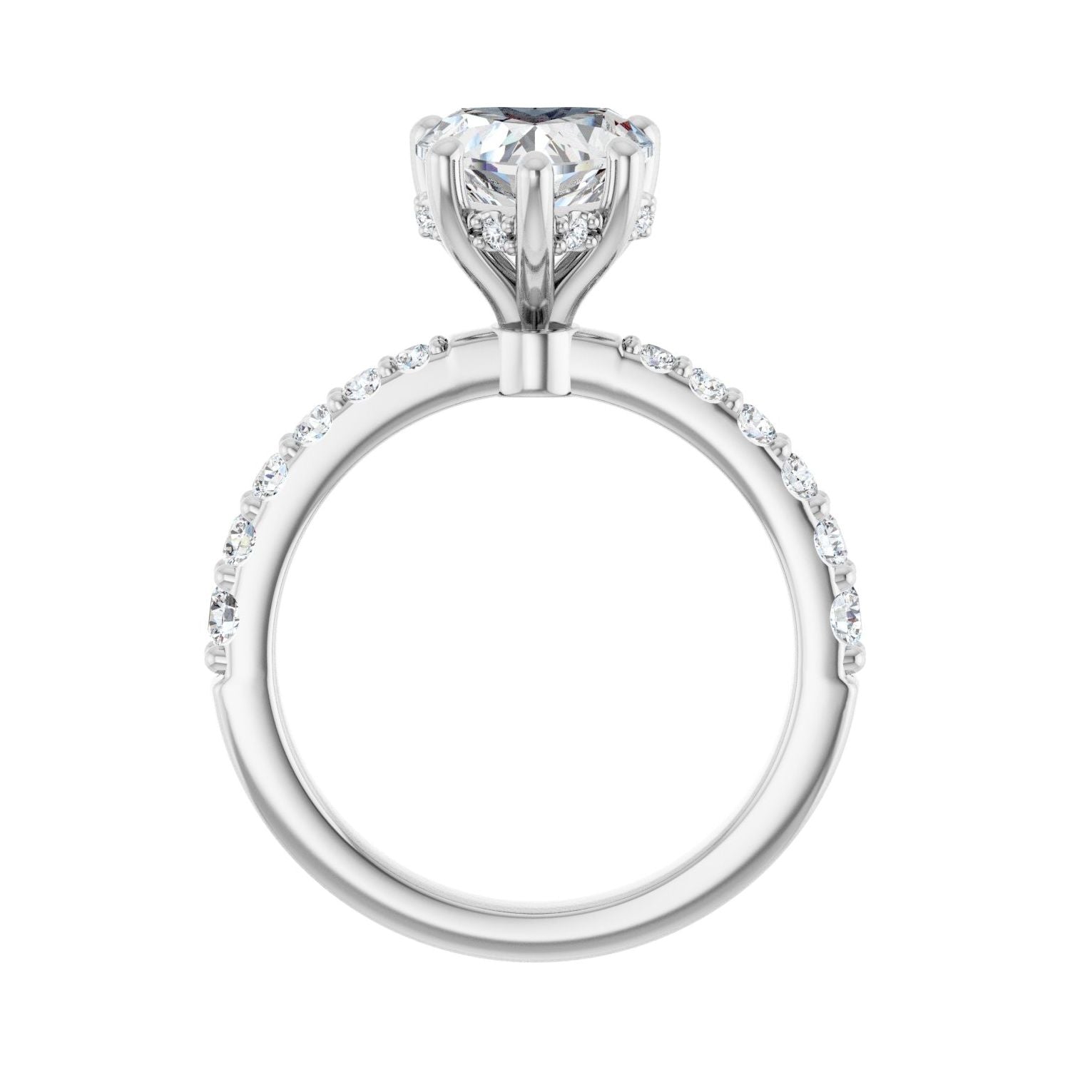 Heart Hidden Halo-Style Engagement Ring | Metal Type=14K White Gold | Center Stone Size=1.5 CT | Image 2