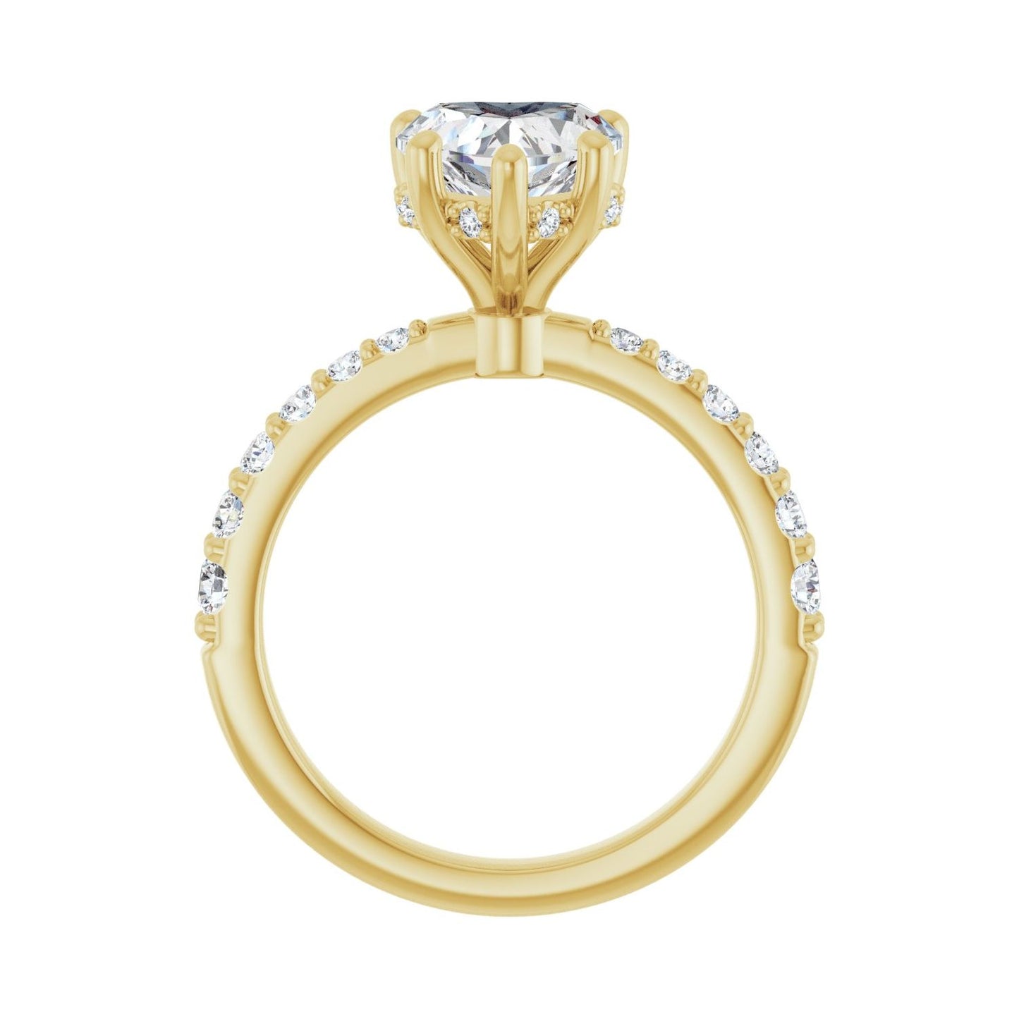 Heart Hidden Halo-Style Engagement Ring | Metal Type=14K Yellow Gold | Center Stone Size=1.5 CT | Image 2