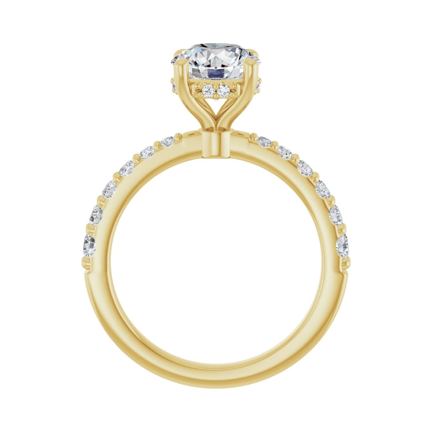 Round Hidden Halo-Style Engagement Ring | Metal Type=14K Yellow Gold | Center Stone Size=1.5 CT | Image 2