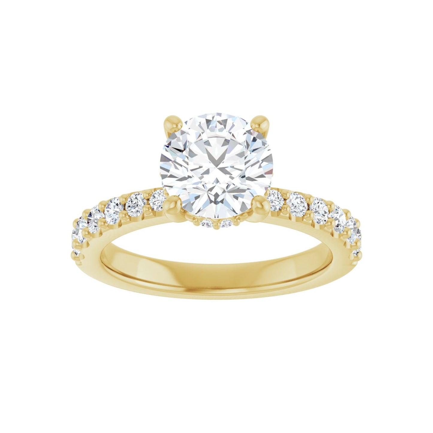 Round Hidden Halo-Style Engagement Ring | Metal Type=14K Yellow Gold | Center Stone Size=1.5 CT | Image 3