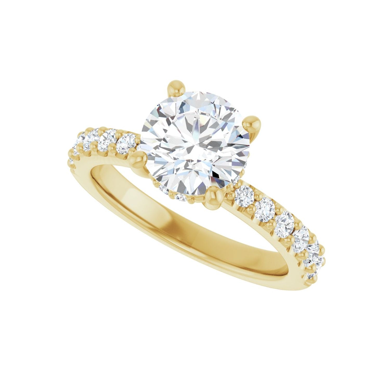 Round Hidden Halo-Style Engagement Ring | Metal Type=14K Yellow Gold | Center Stone Size=1.5 CT | Image 5