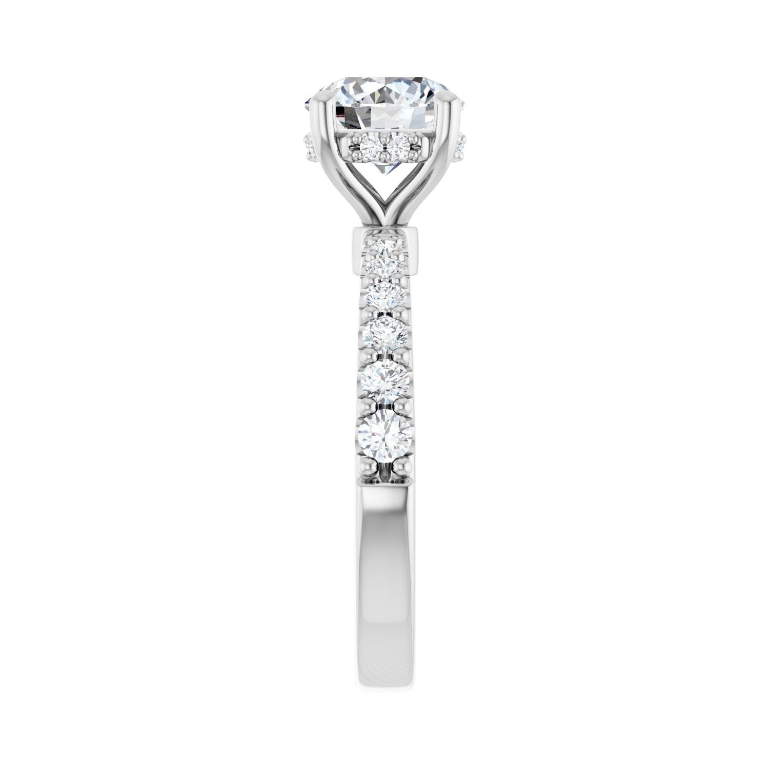 Round Hidden Halo-Style Engagement Ring | Metal Type=14K White Gold | Center Stone Size=1.5 CT | Image 4