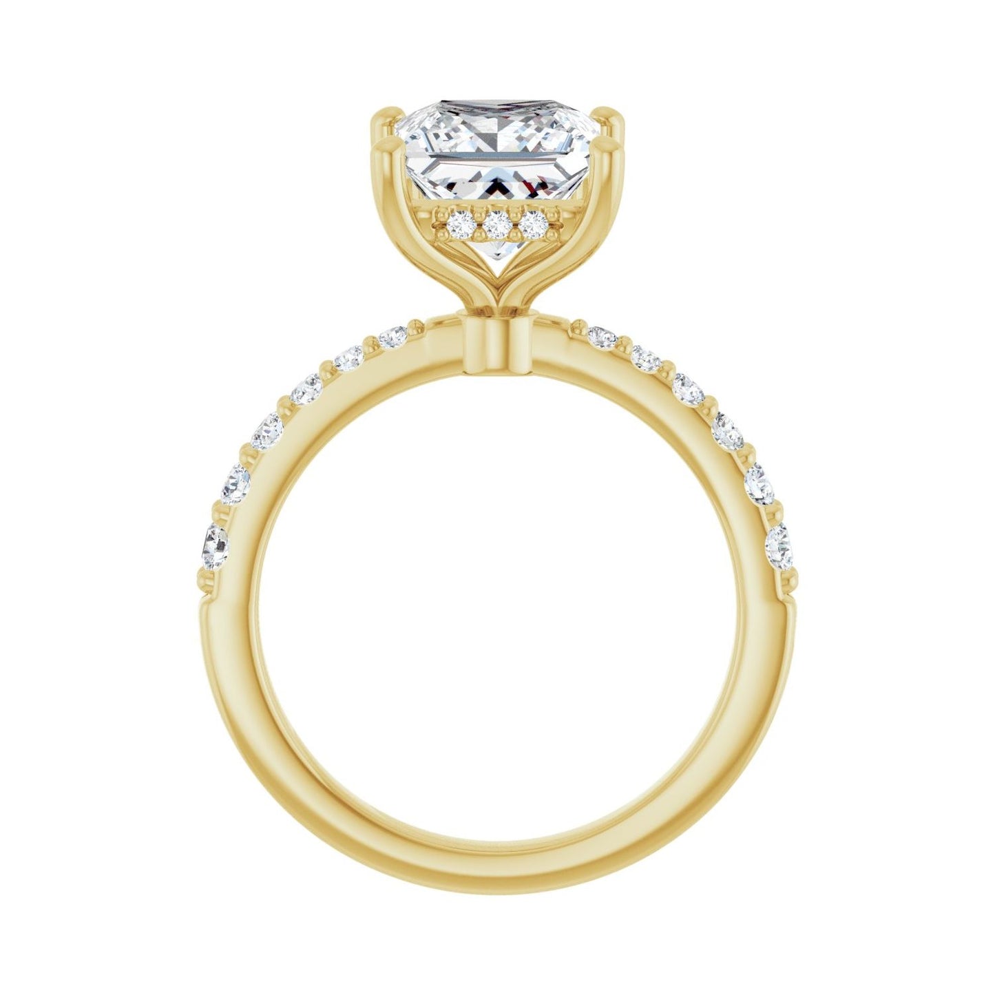 Square Hidden Halo-Style Engagement Ring | Metal Type=14K Yellow Gold | Center Stone Size=2.5 CT | Image 2