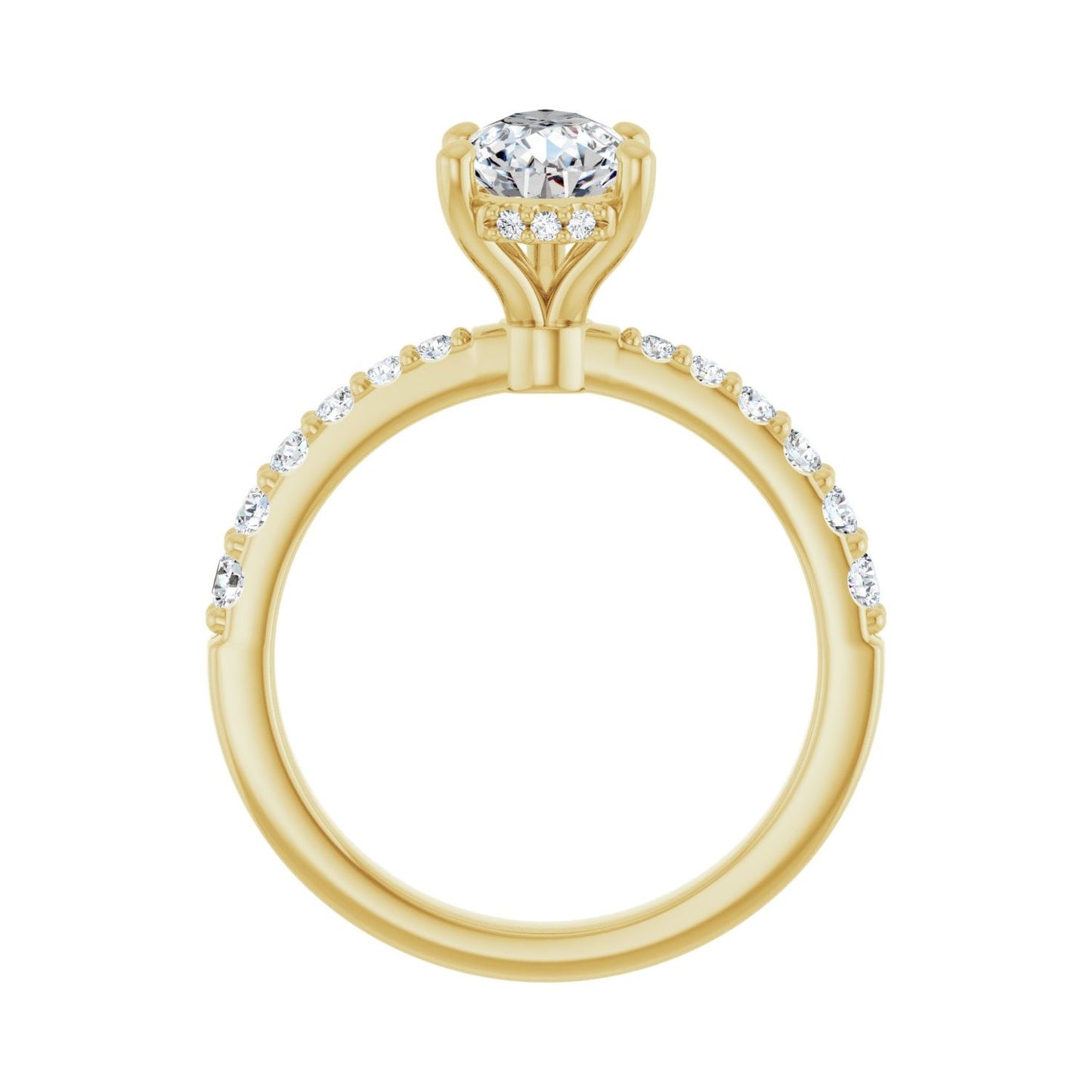 Pear Hidden Halo-Style Engagement Ring | Metal Type=14K Yellow Gold | Center Stone Size=1.5 CT | Image 2