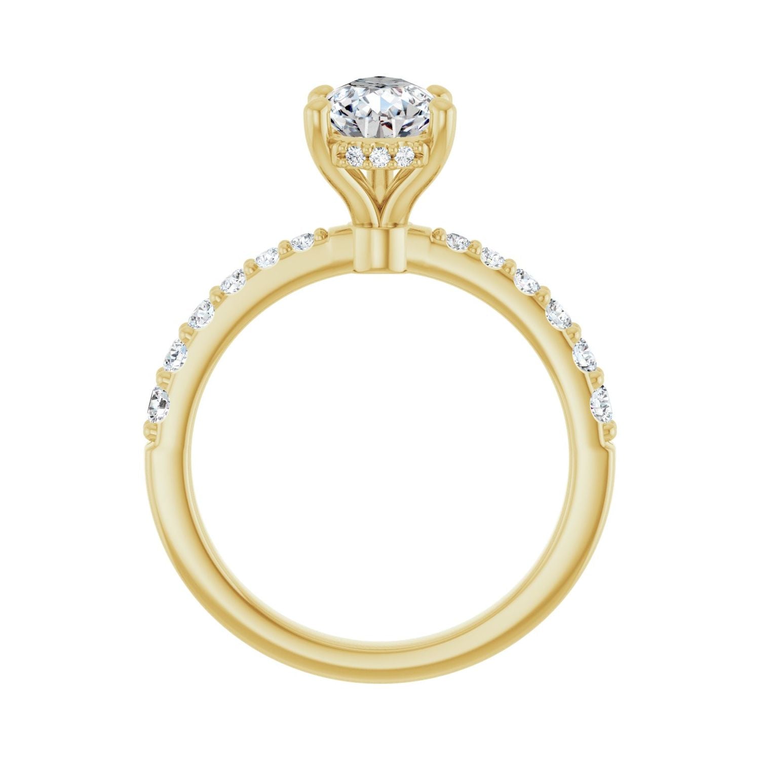 Pear Hidden Halo-Style Engagement Ring | Metal Type=14K Yellow Gold | Center Stone Size=1.5 CT | Image 2