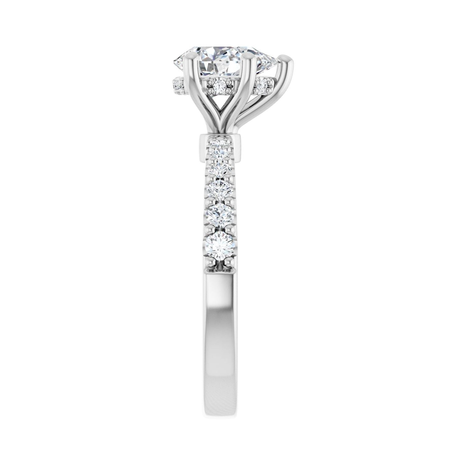 Pear Hidden Halo-Style Engagement Ring | Metal Type=14K White Gold | Center Stone Size=1.5 CT | Image 4