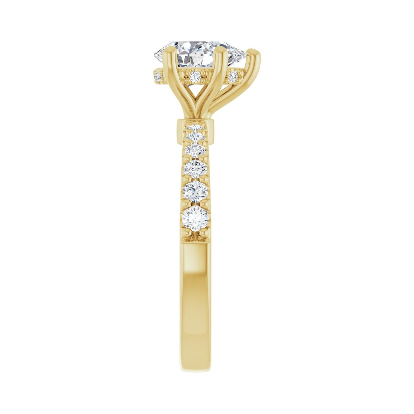 Pear Hidden Halo-Style Engagement Ring | Metal Type=14K Yellow Gold | Center Stone Size=1.5 CT | Image 4