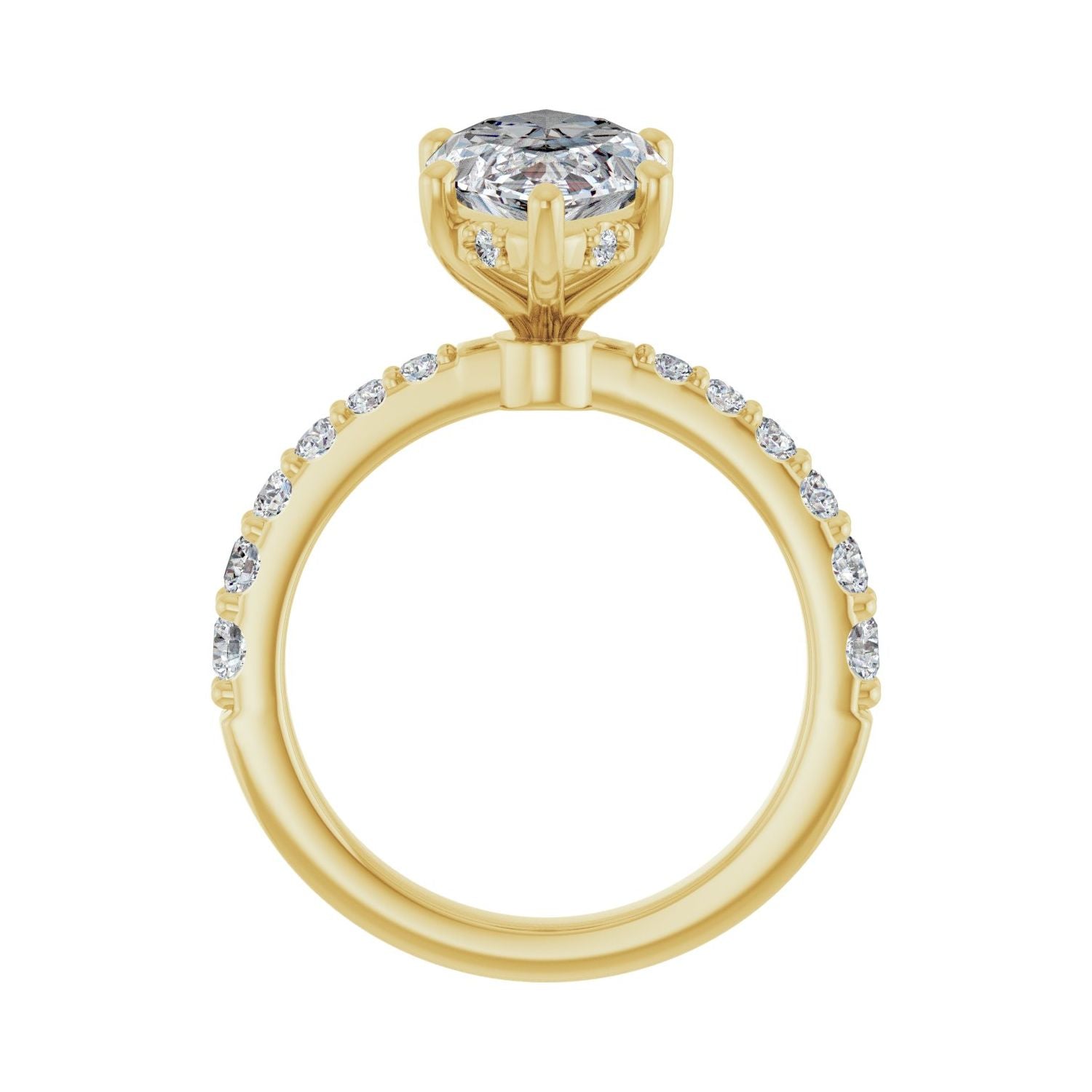 Marquise Hidden Halo-Style Engagement Ring | Metal Type=14K Yellow Gold | Center Stone Size=3 CT | Image 2