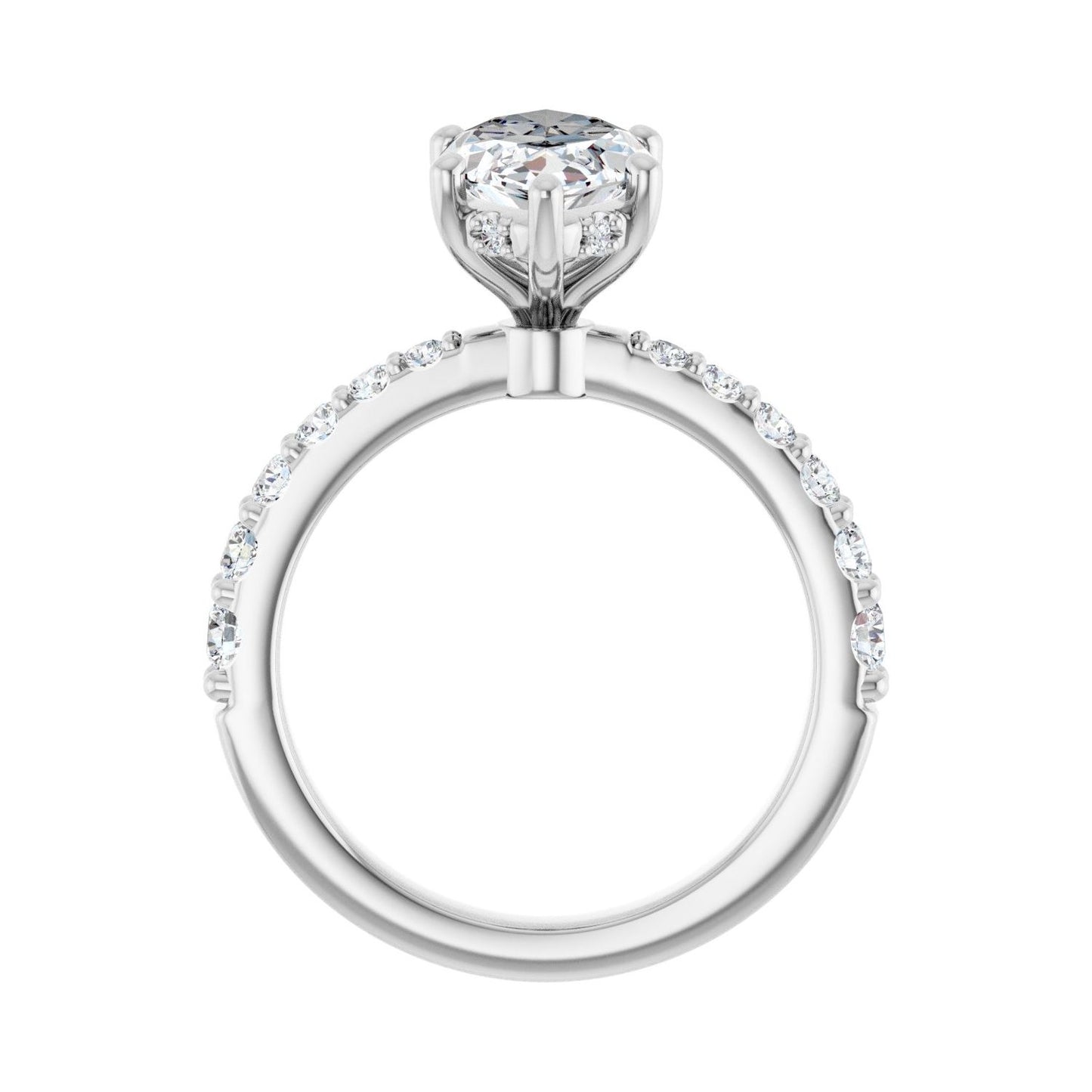 Marquise Hidden Halo-Style Engagement Ring | Metal Type=14K White Gold | Center Stone Size=2.5 CT | Image 2