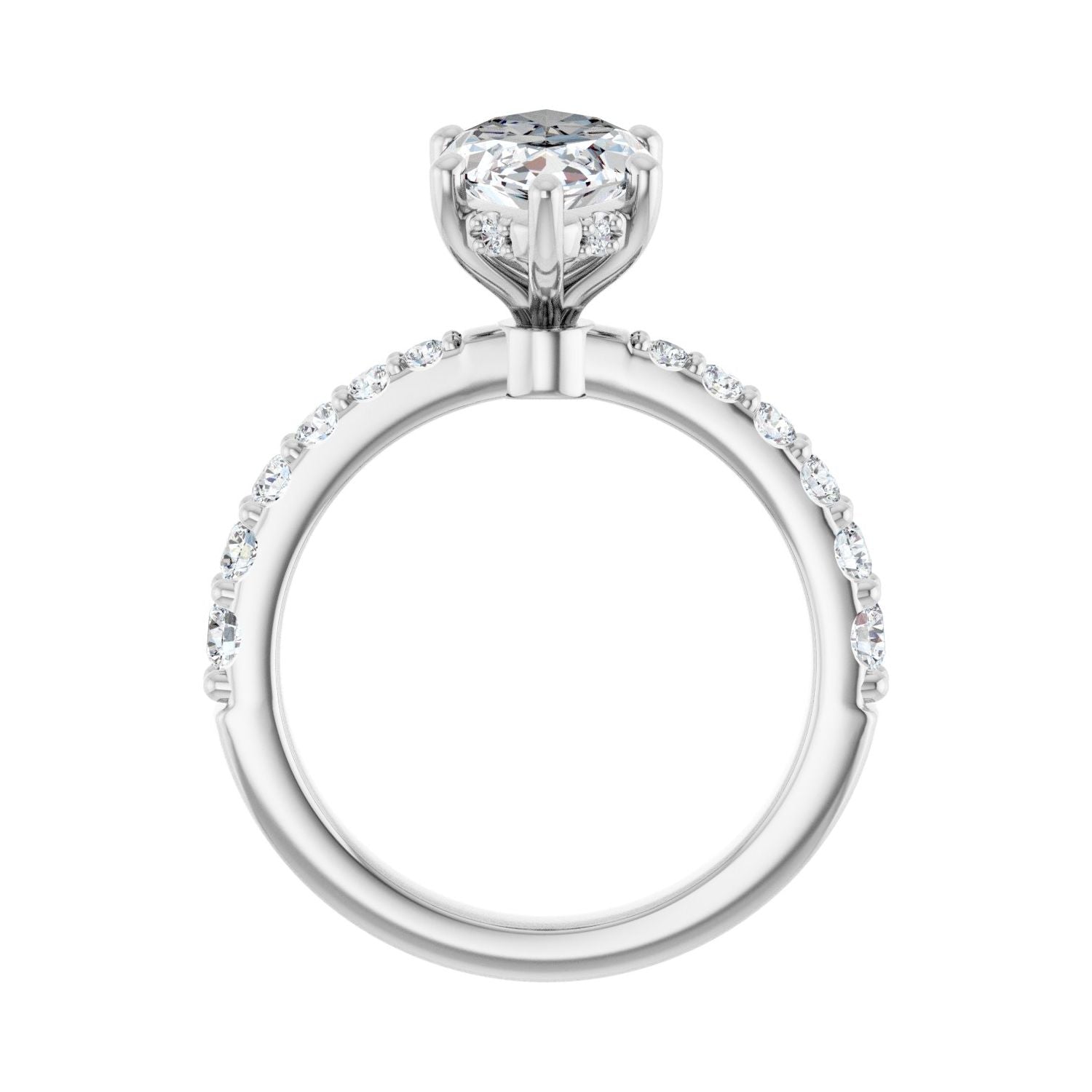 Marquise Hidden Halo-Style Engagement Ring | Metal Type=14K White Gold | Center Stone Size=2.5 CT | Image 2