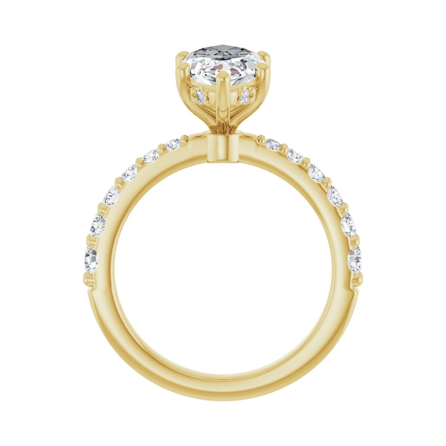 Marquise Hidden Halo-Style Engagement Ring | Metal Type=14K Yellow Gold | Center Stone Size=2.5 CT | Image 2