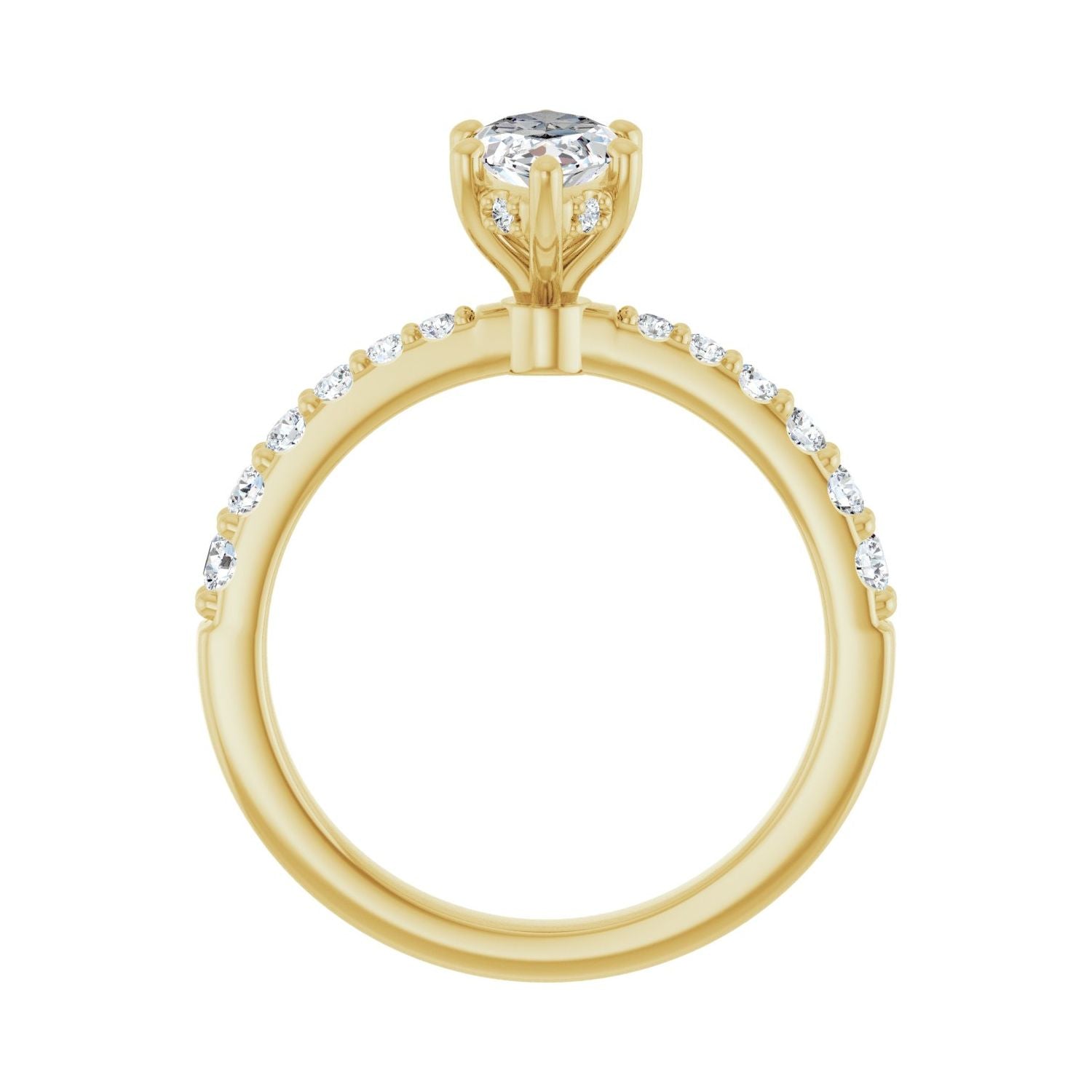 Marquise Hidden Halo-Style Engagement Ring | Metal Type=14K Yellow Gold | Center Stone Size=1 CT | Image 2